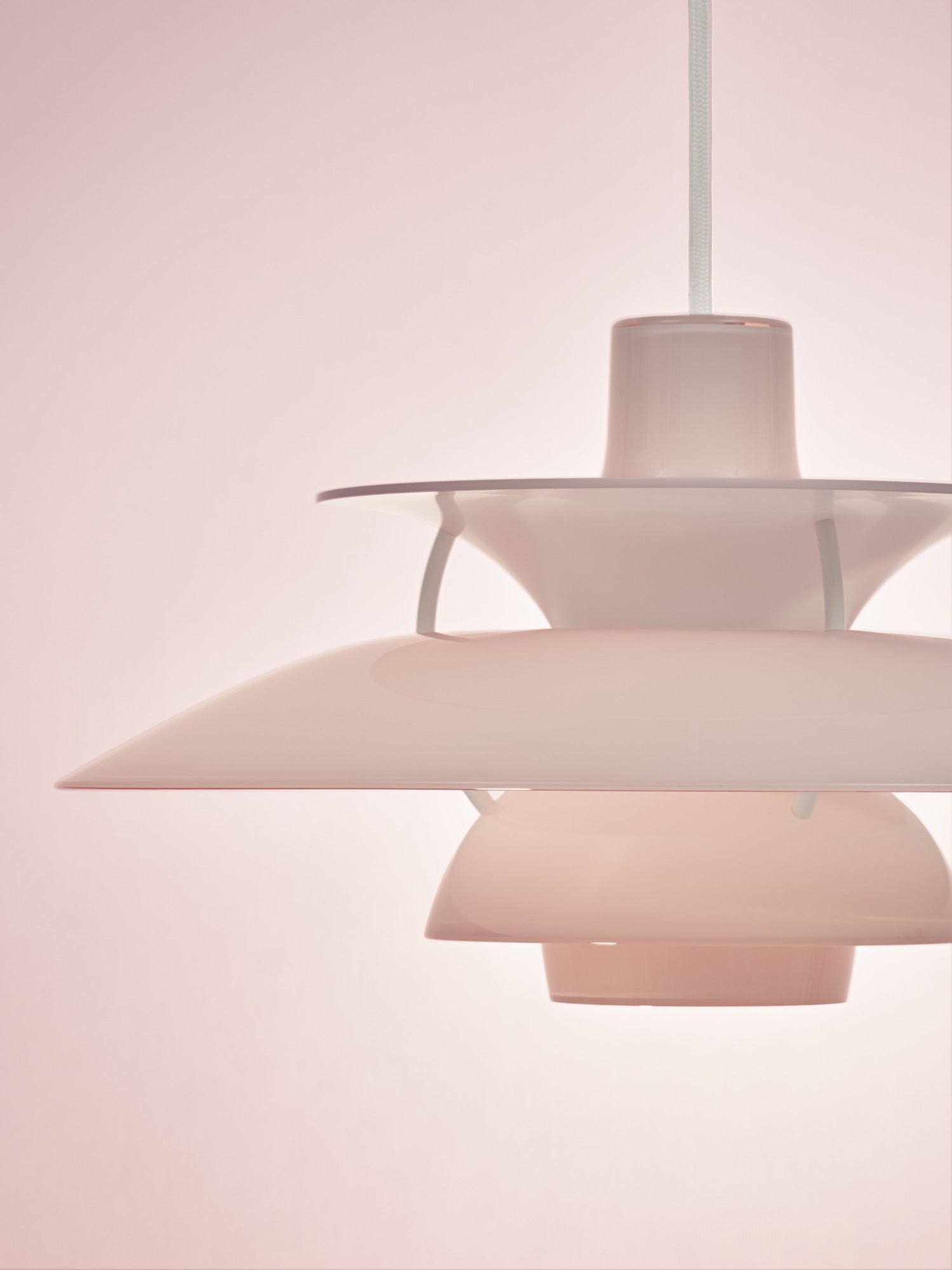 Závesná lampa PH 5 OPAL svetloružová