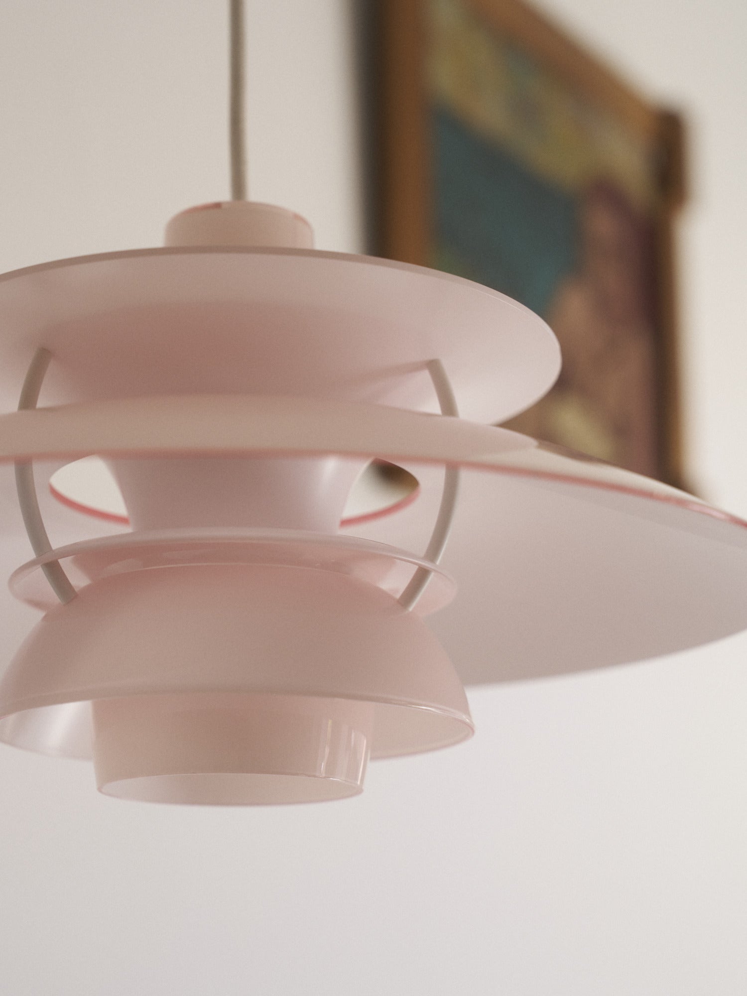 Závesná lampa PH 5 OPAL svetloružová