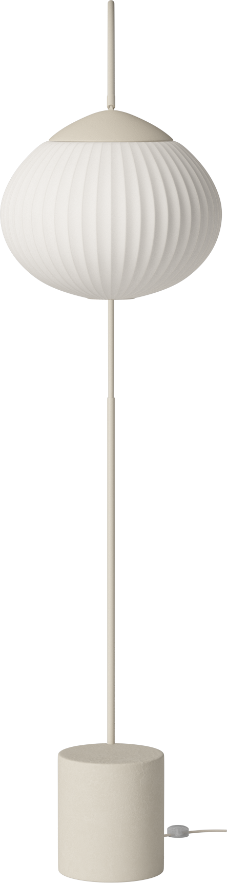 Stojaca lampa ACORN biela s podstavcom z krémového betónu