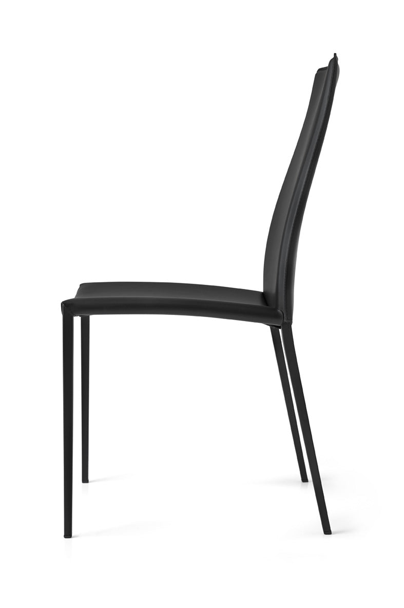 AIDA upholstered chair with a black base
