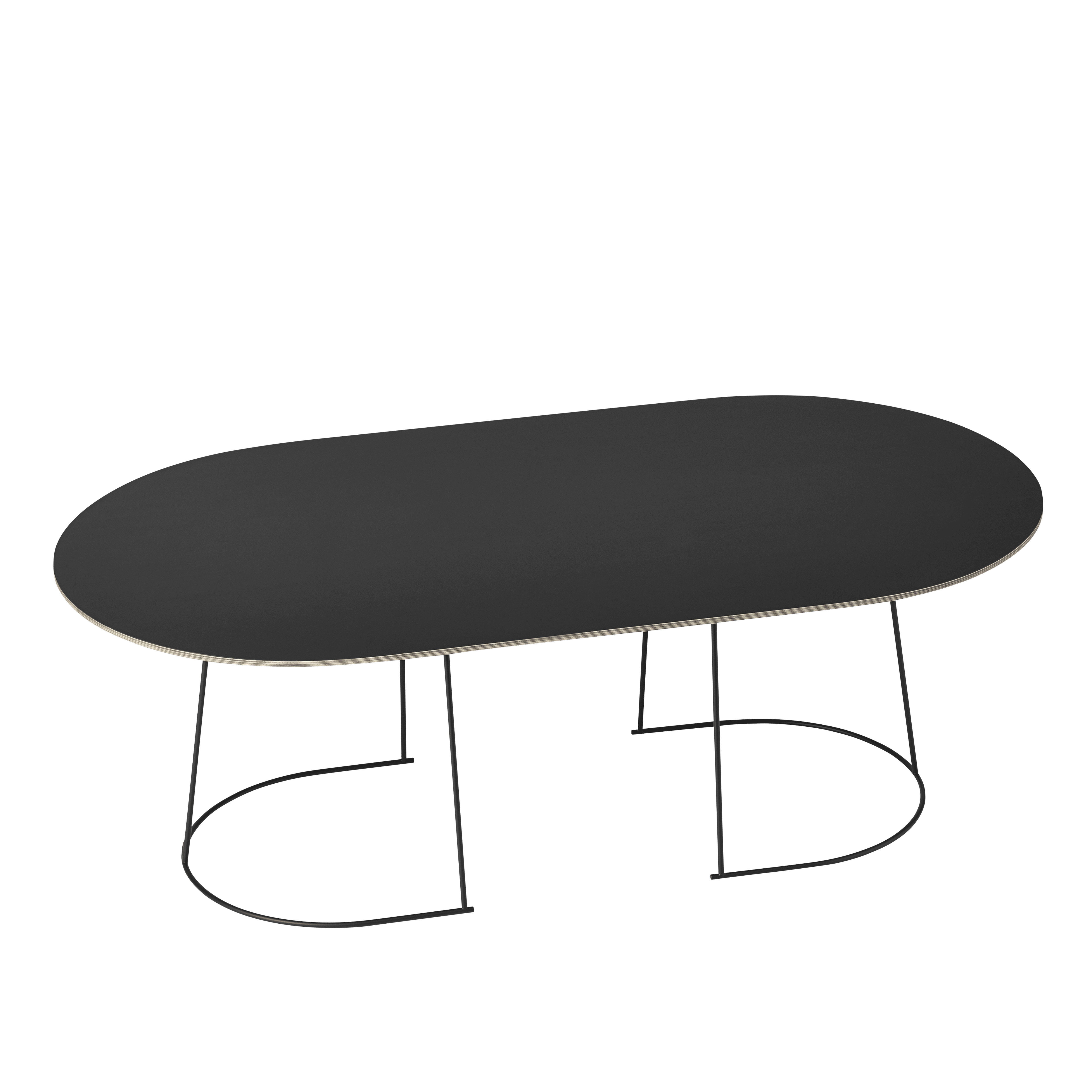 AIRY Black Coffee Table with Black Base in Nanolaminate