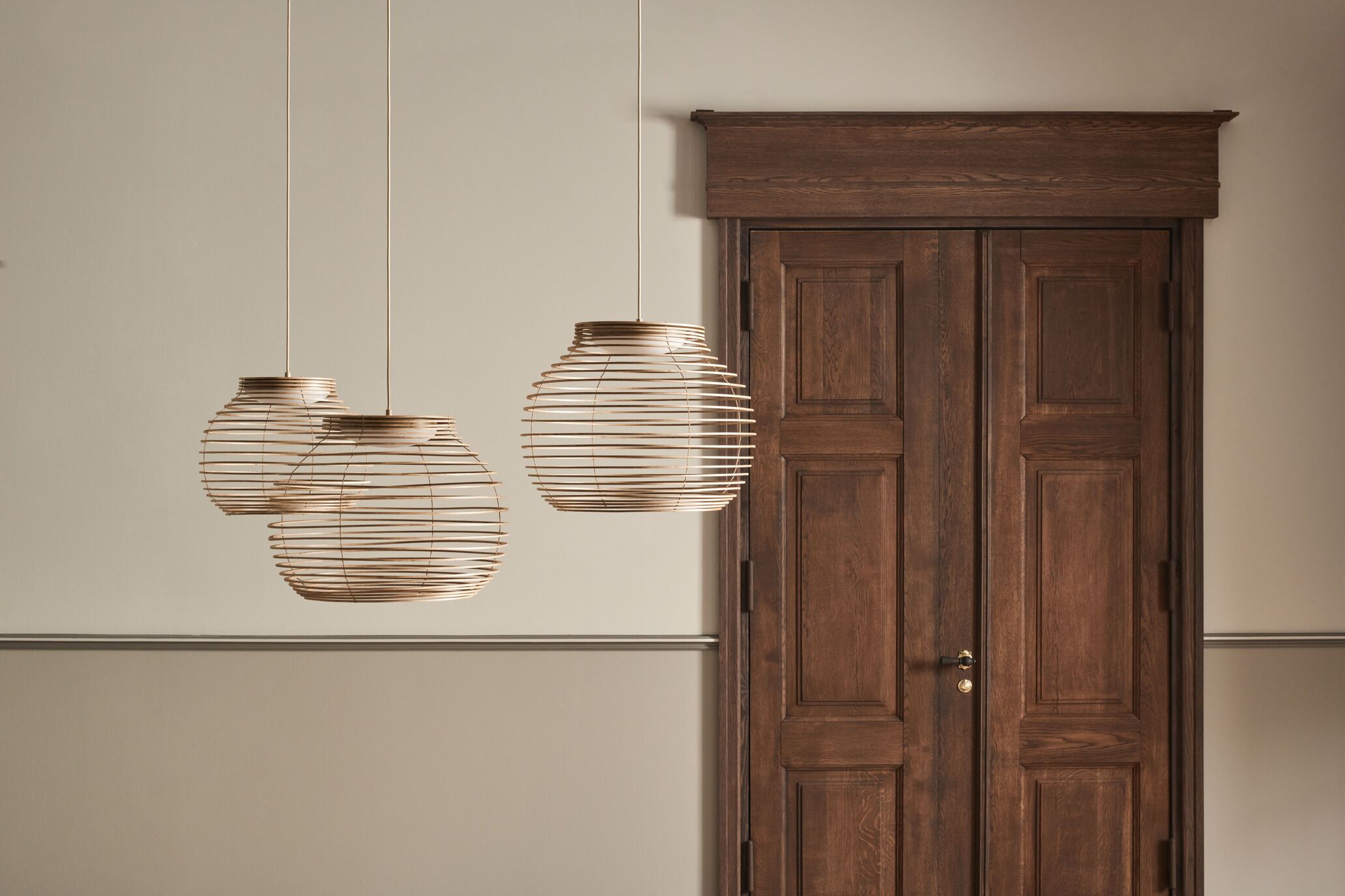 Závesná lampa ANELLI dubový dyha