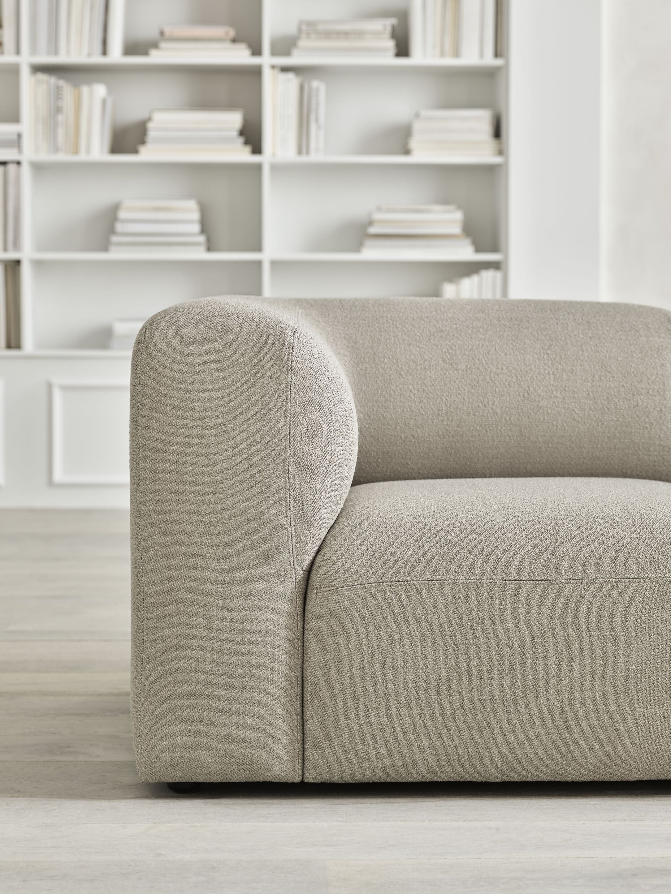 2-module sofa with cut-out upholstered