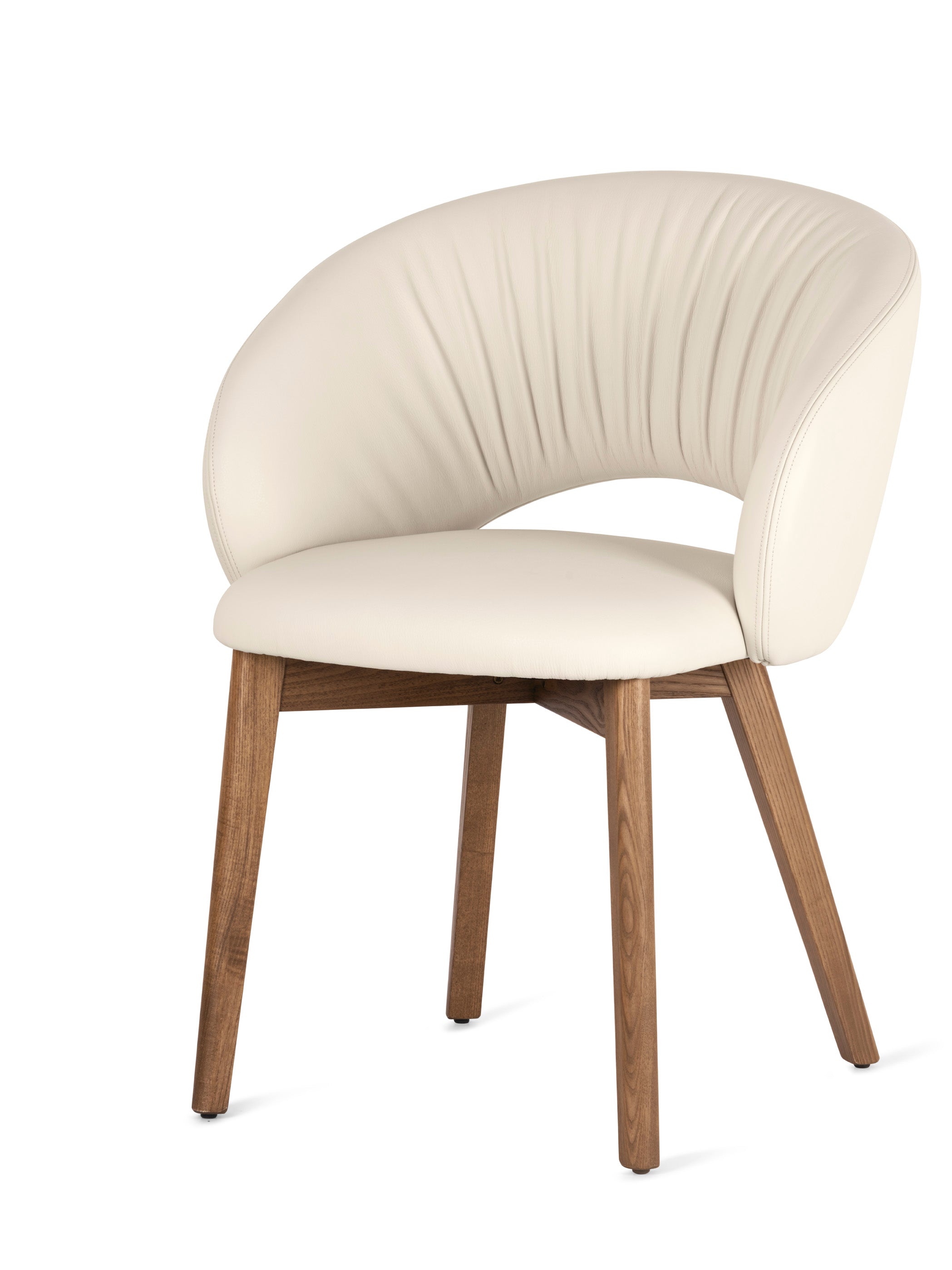 Upholstered ANIME Chair with Walnut Base