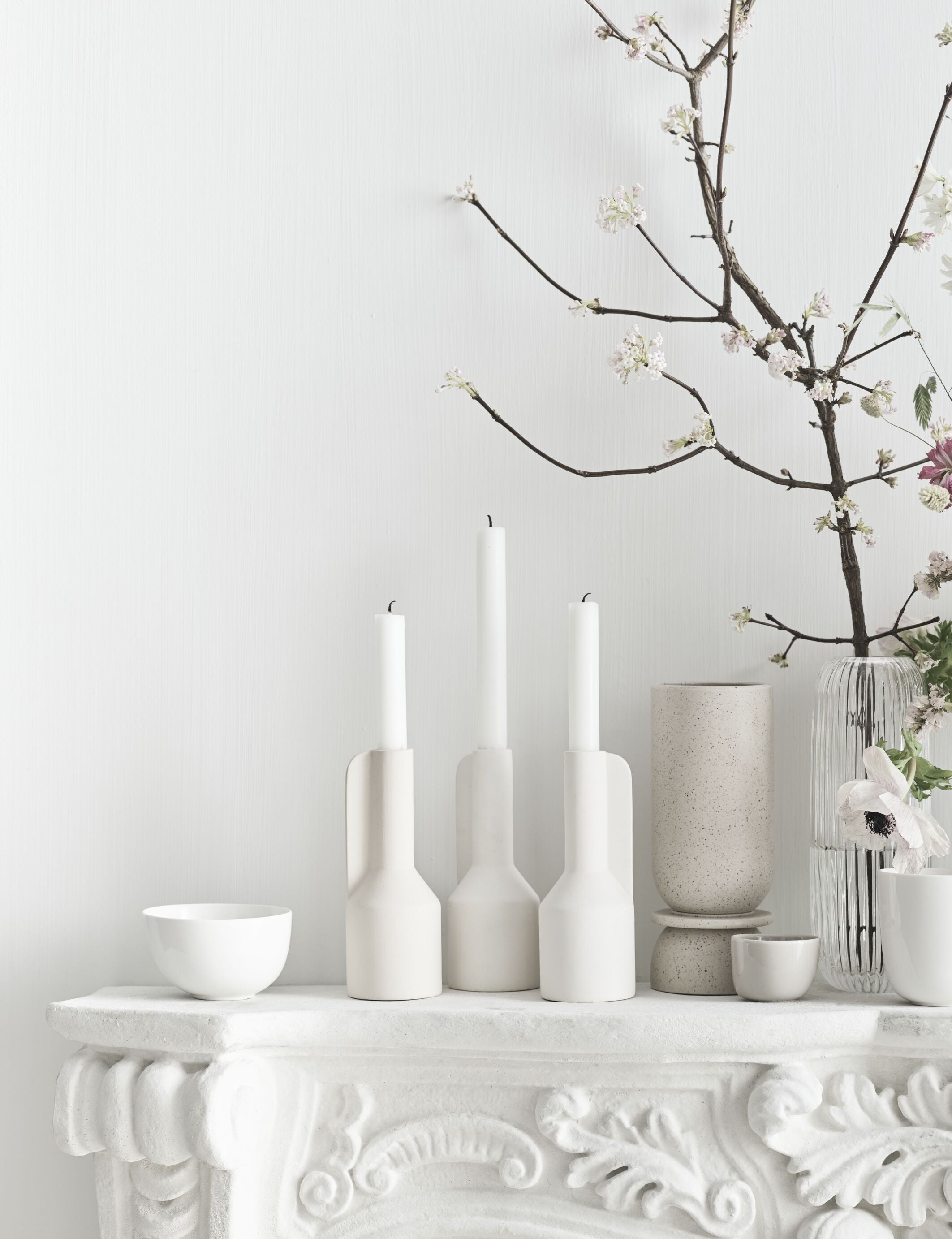 Sviečnik FALDA krémový