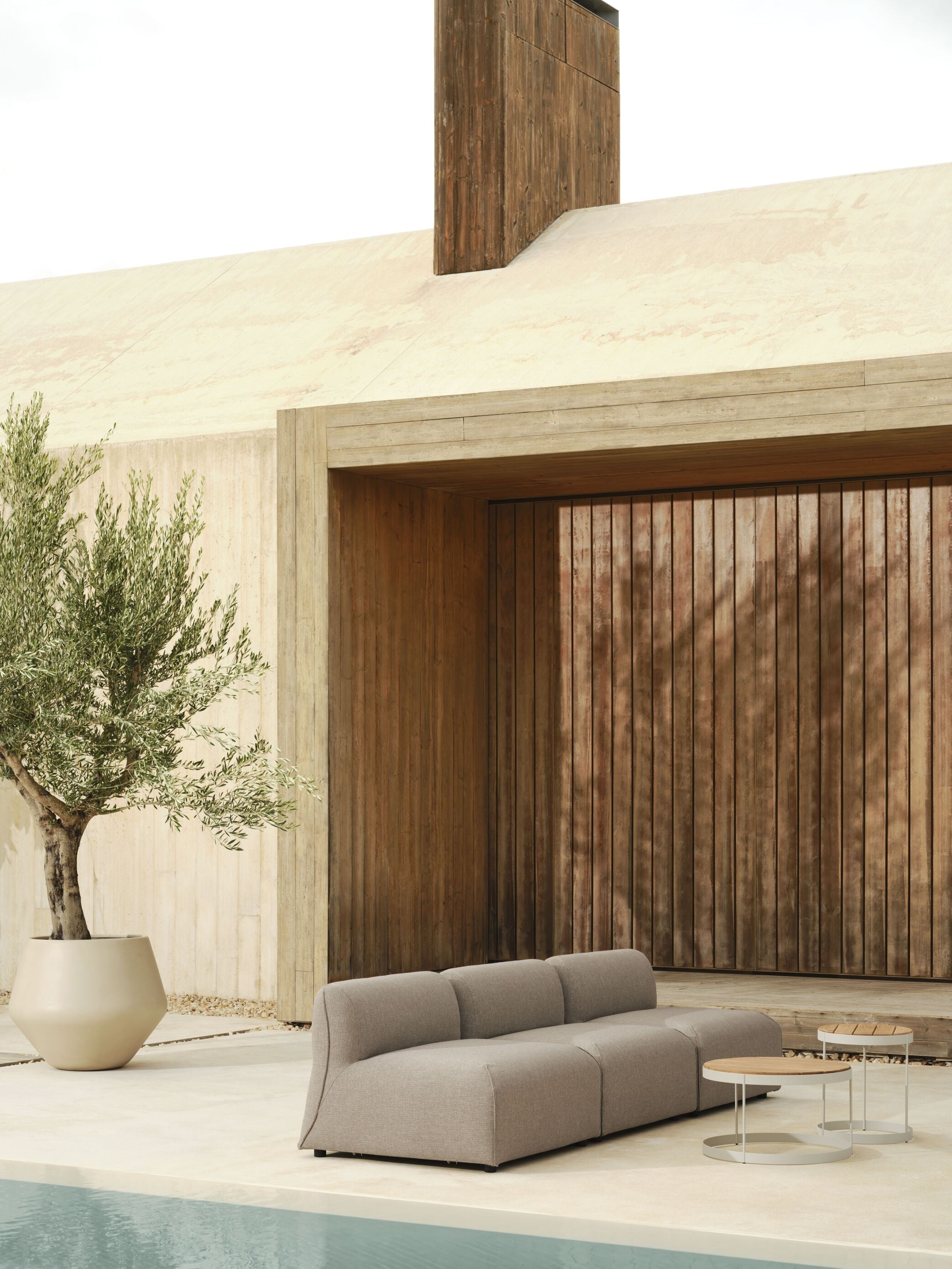 Modulárna vonkajšia pohovka ARKE - pravý čalúnený modul