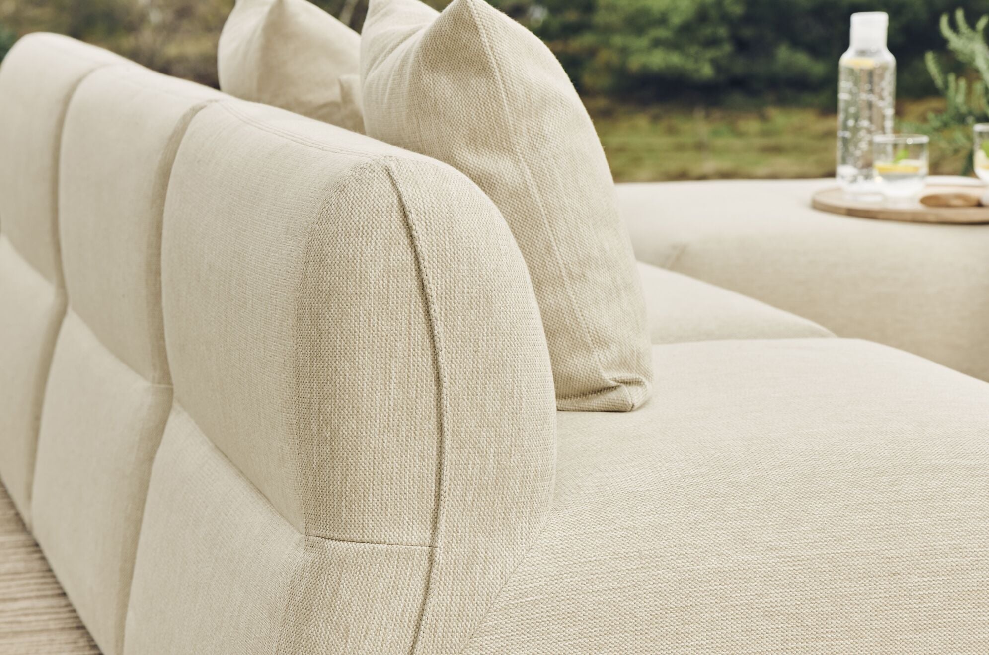 Modulárna vonkajšia pohovka ARKE - ľavý čalúnený modul