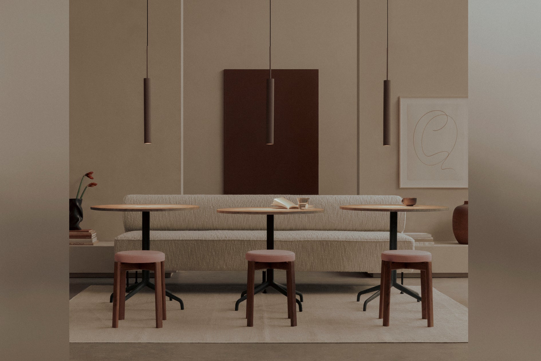 Tubular Pendant Lamp Brown