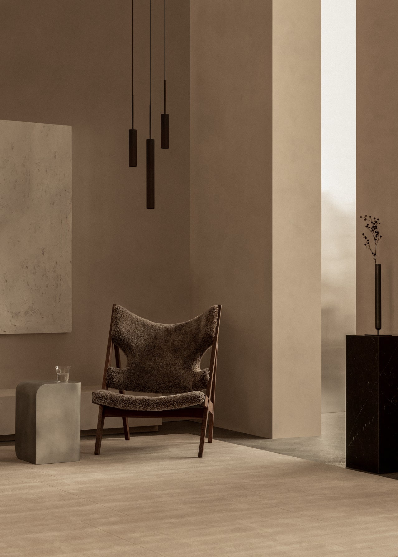 Závesná lampa TUBULAIRE RAIL hnedá