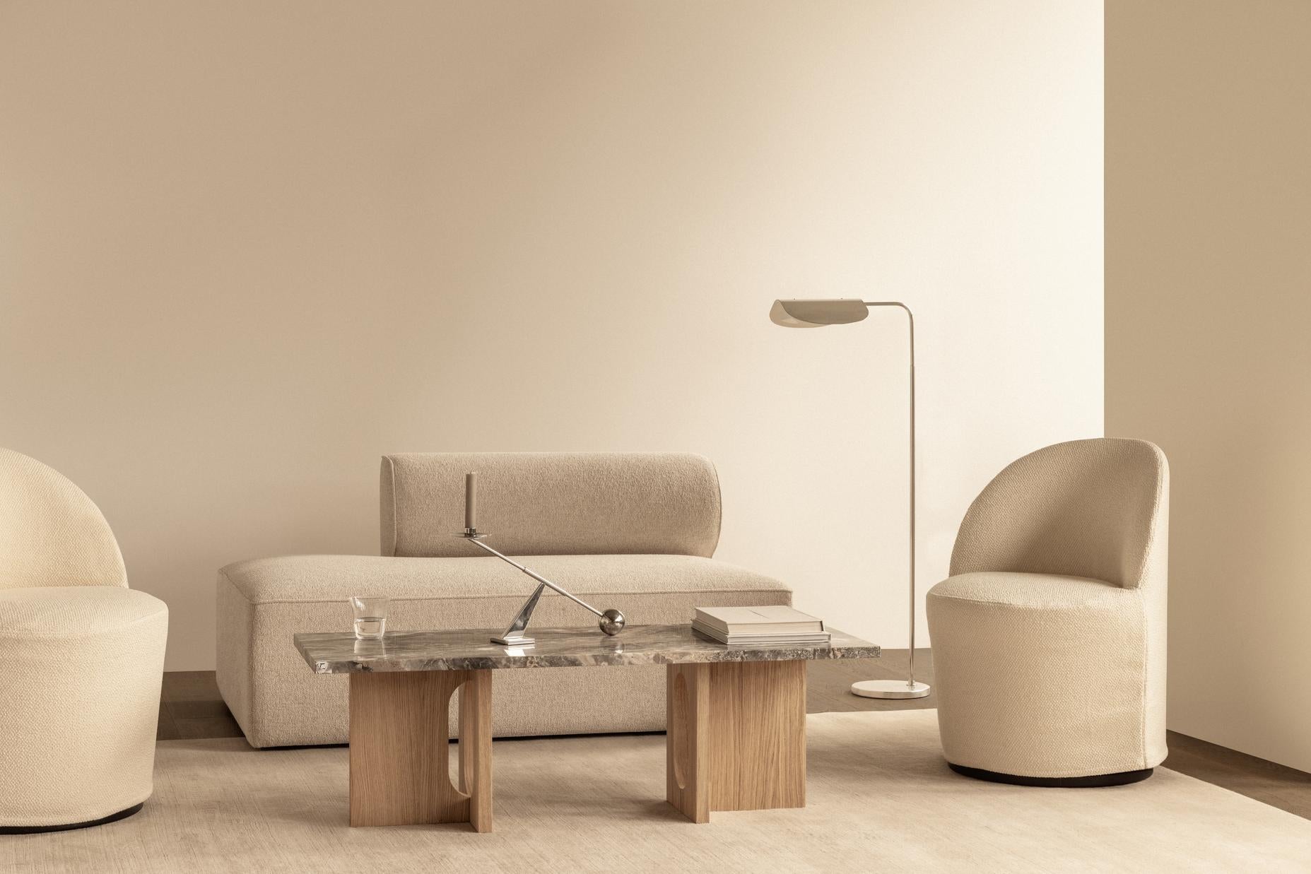 Stojaca lampa WING z lešteného hliníka