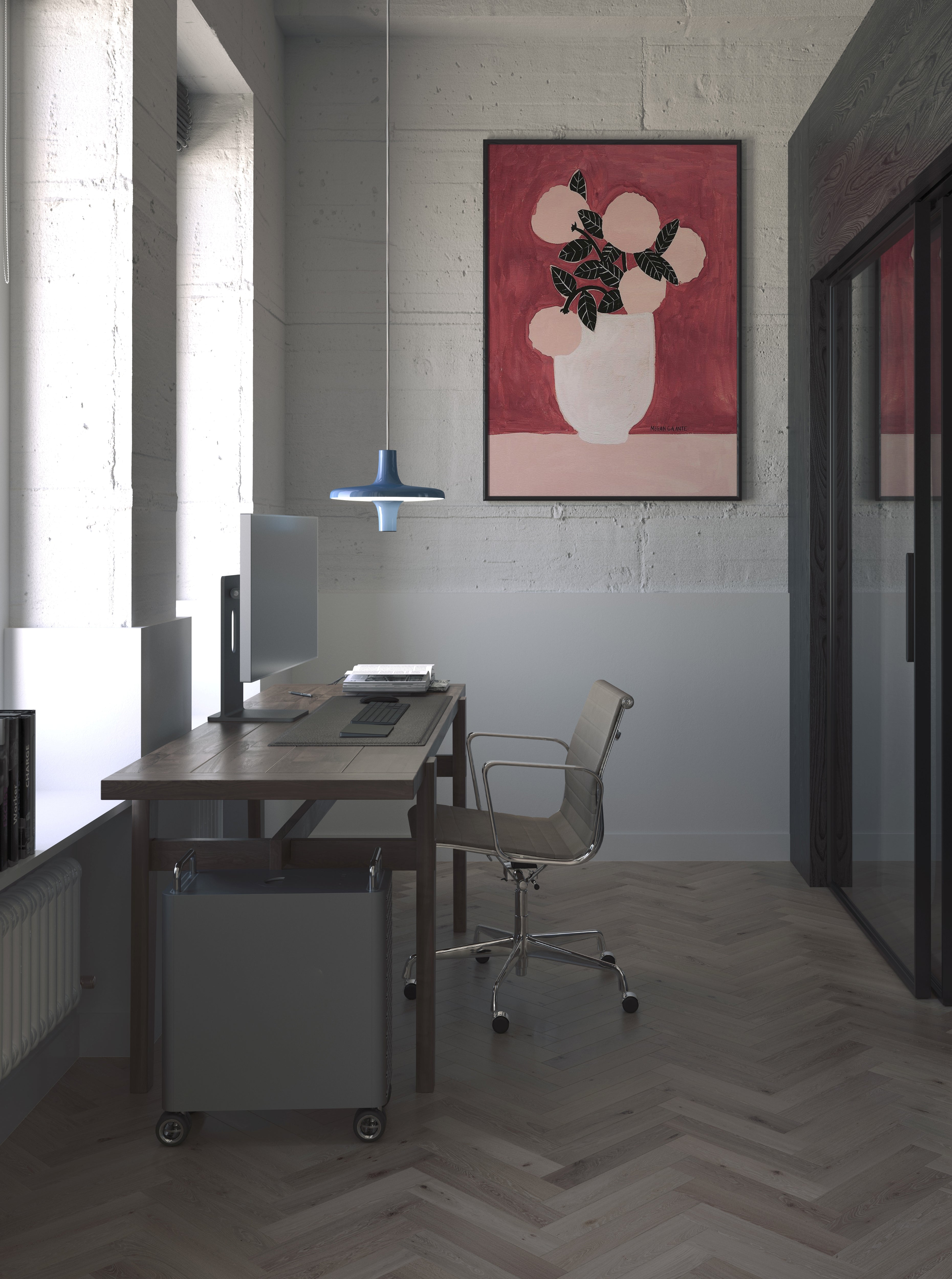AVRO pendant lamp in glossy blue