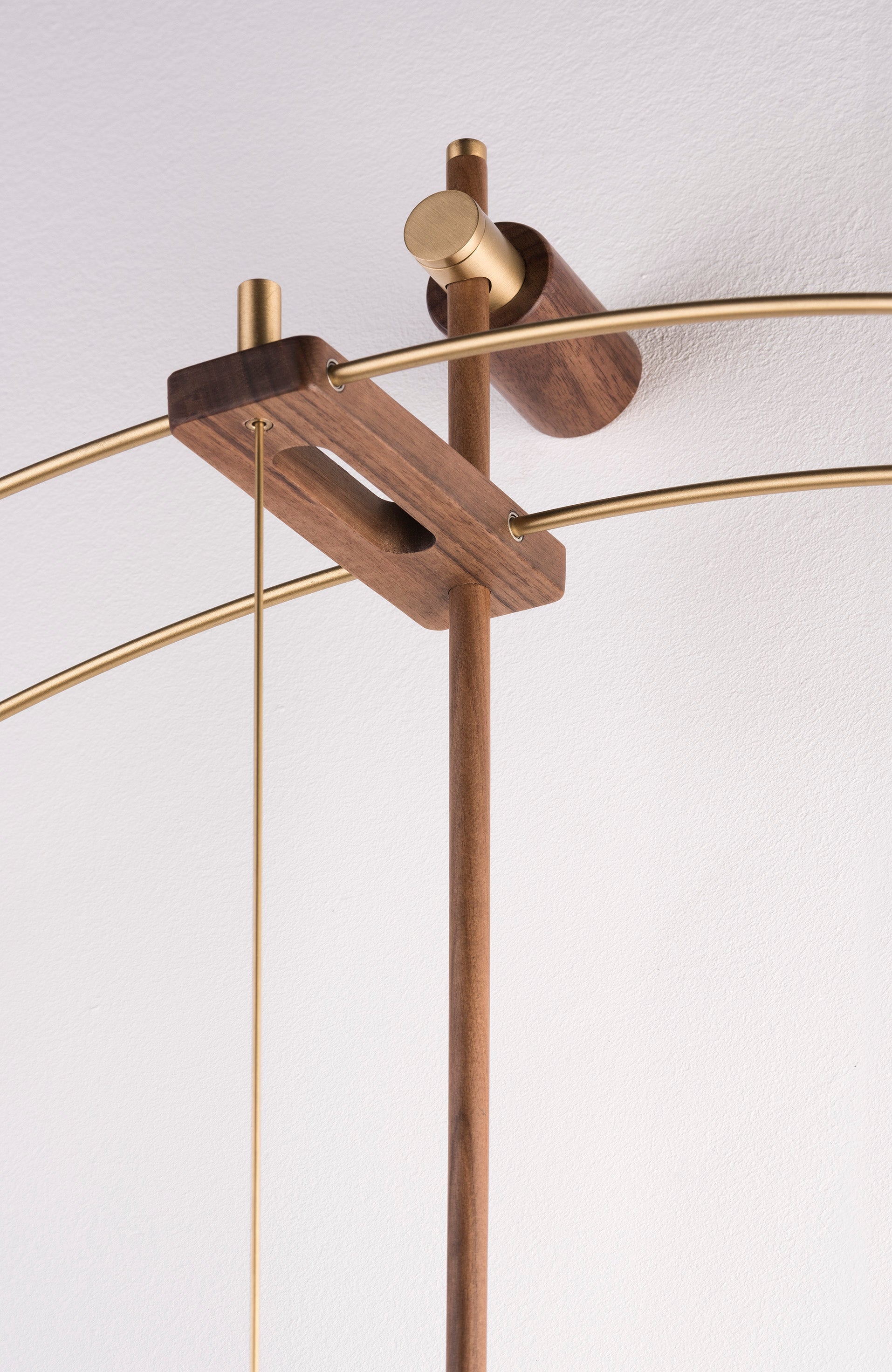 BARCELONA PREMIUM wall clock walnut wood with brass