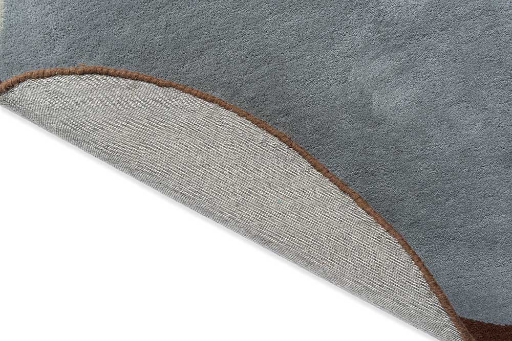 Ovalný koberec ELEMENT CHAD hnedý s modrou