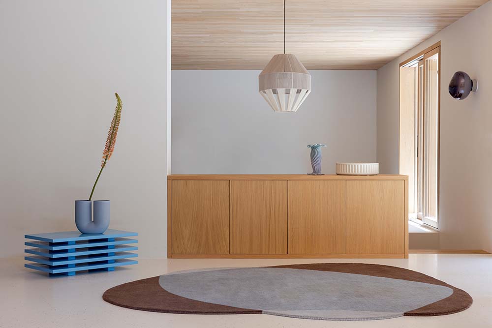 Ovalný koberec ELEMENT CHAD hnedý s modrou