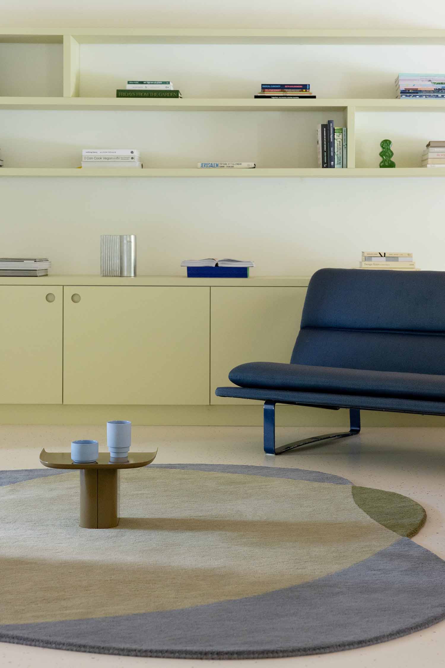 Okrúhly koberec ELEMENT CHAD zelený s modrou