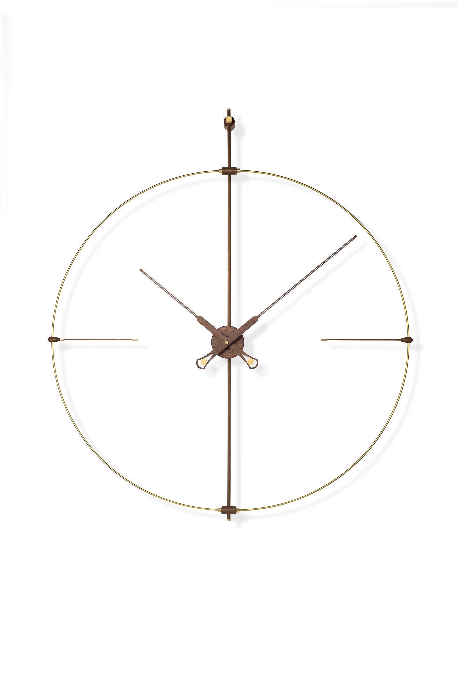 BILBAO PREMIUM wall clock walnut wood with brass