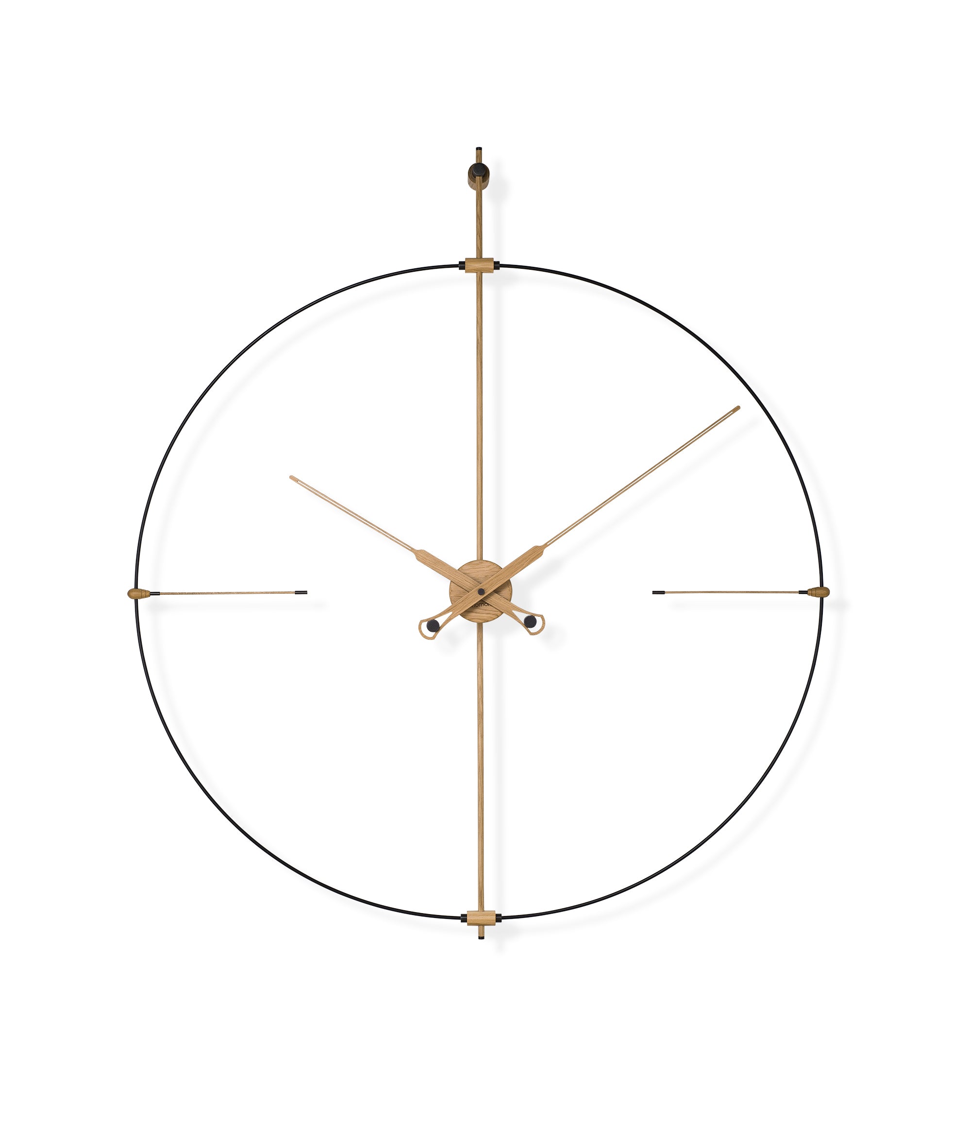 BILBAO PREMIUM wall clock in oak wood with black