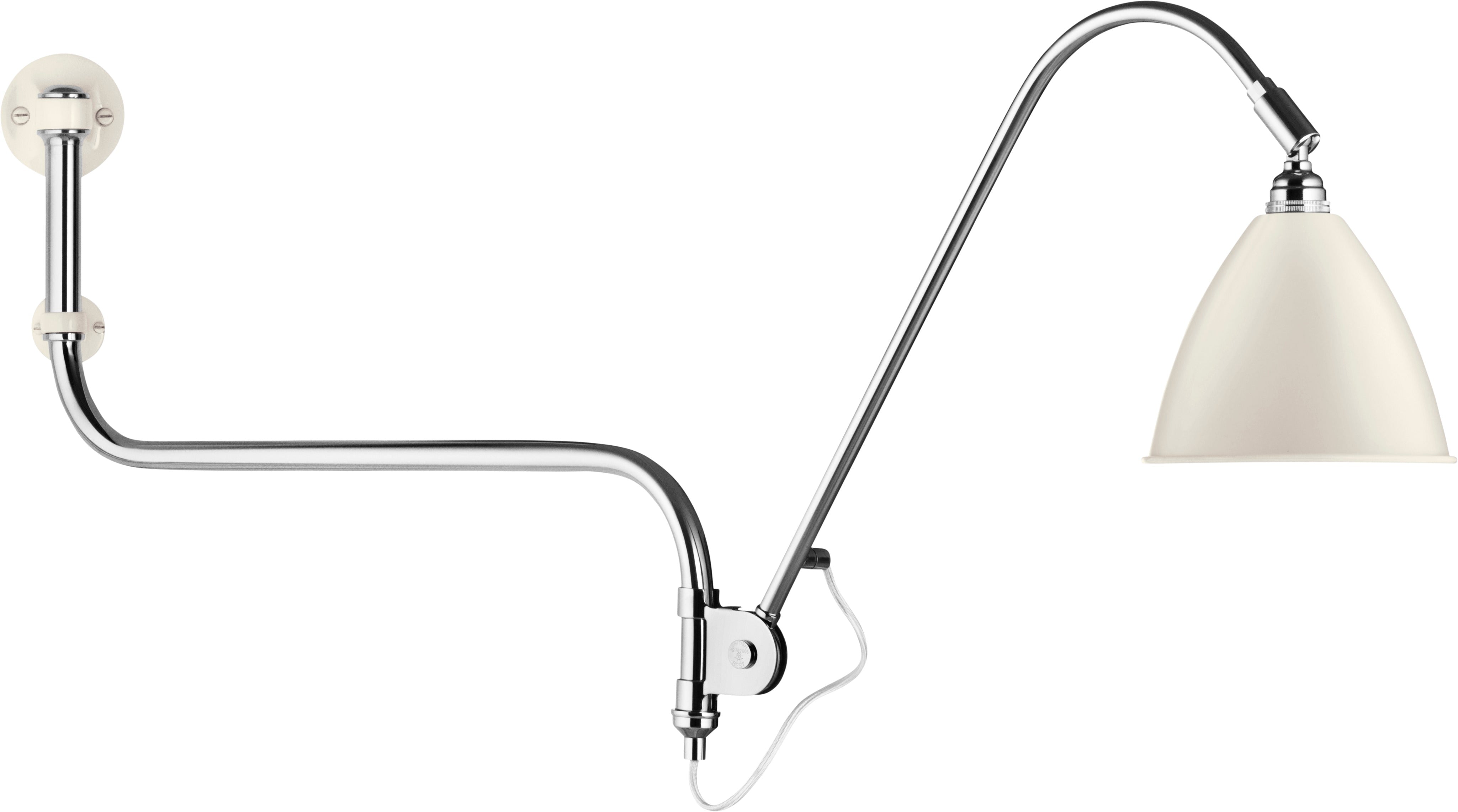 Adjustable wall lamp with arm BESTLITE BL10 chrome with porcelain shade