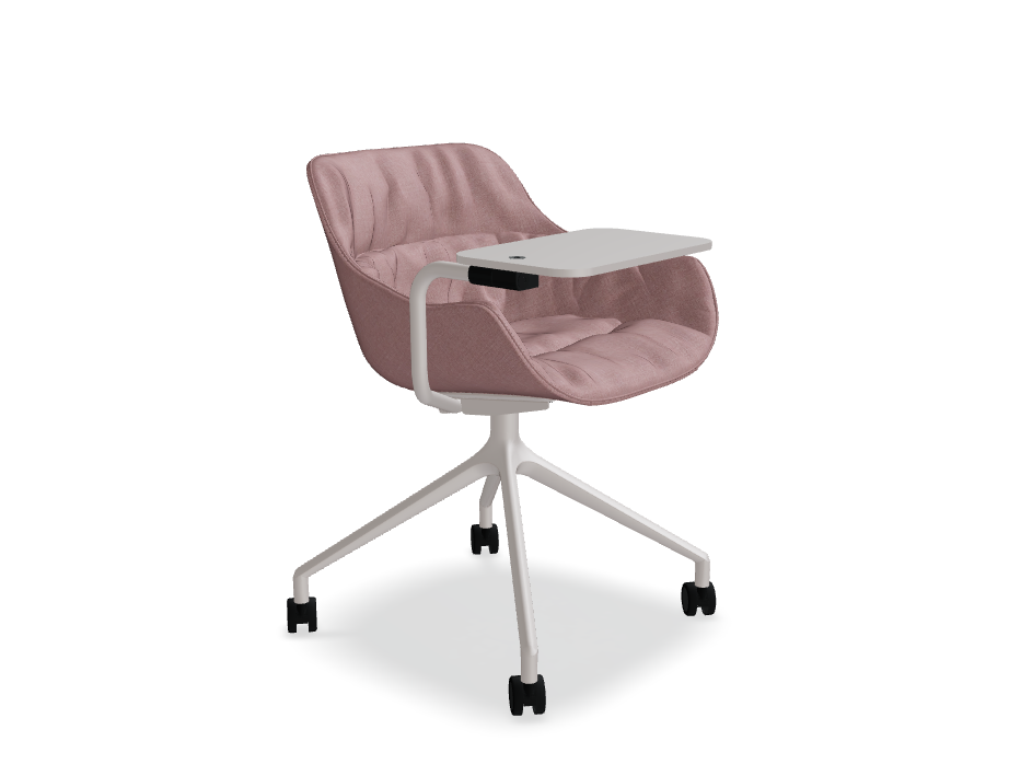 Baltic Soft Duo swivel chair aluminum base with wheels to a soft surface
