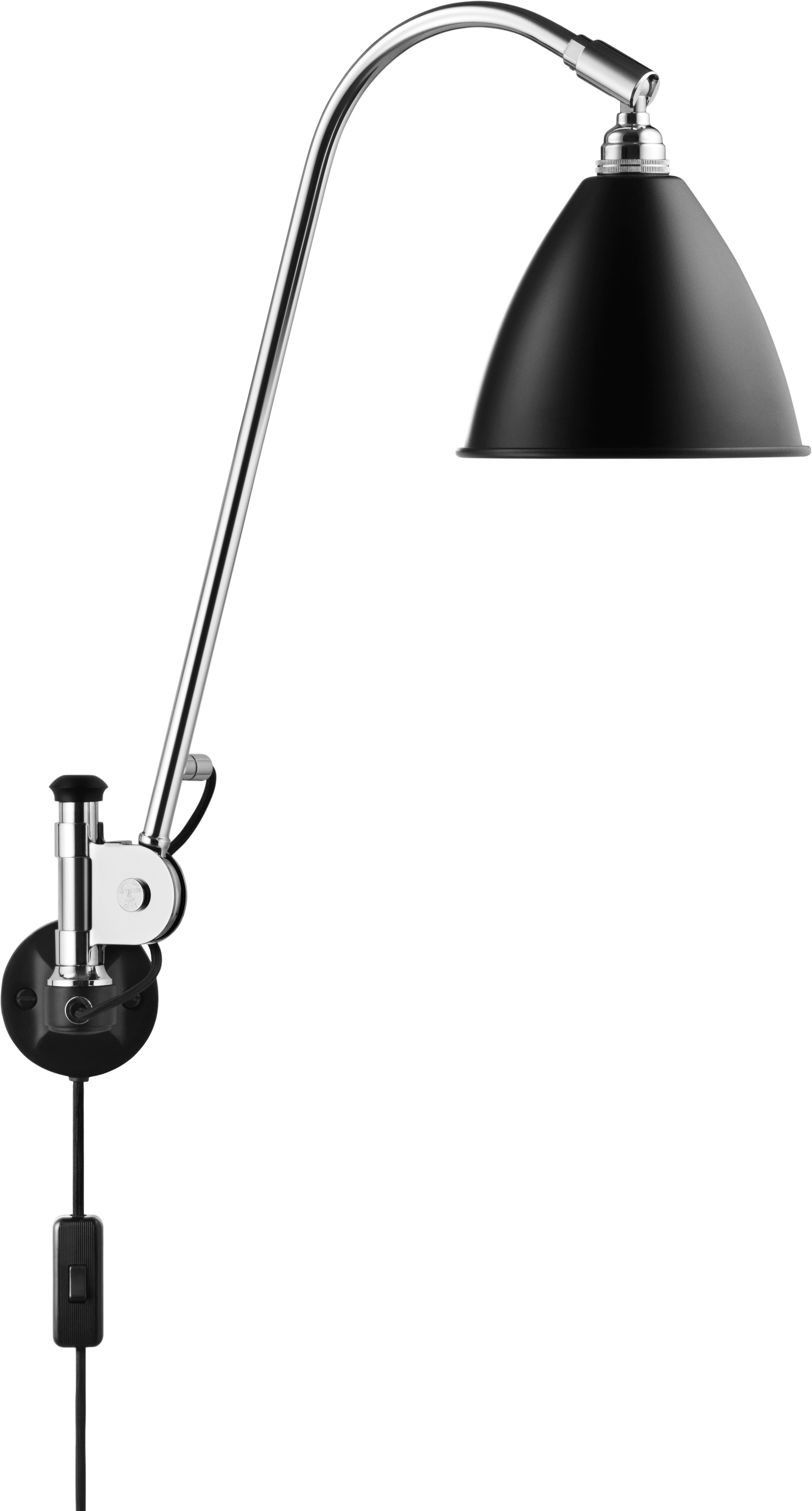 BESTLITE BL5 wall lamp chrome with black shade