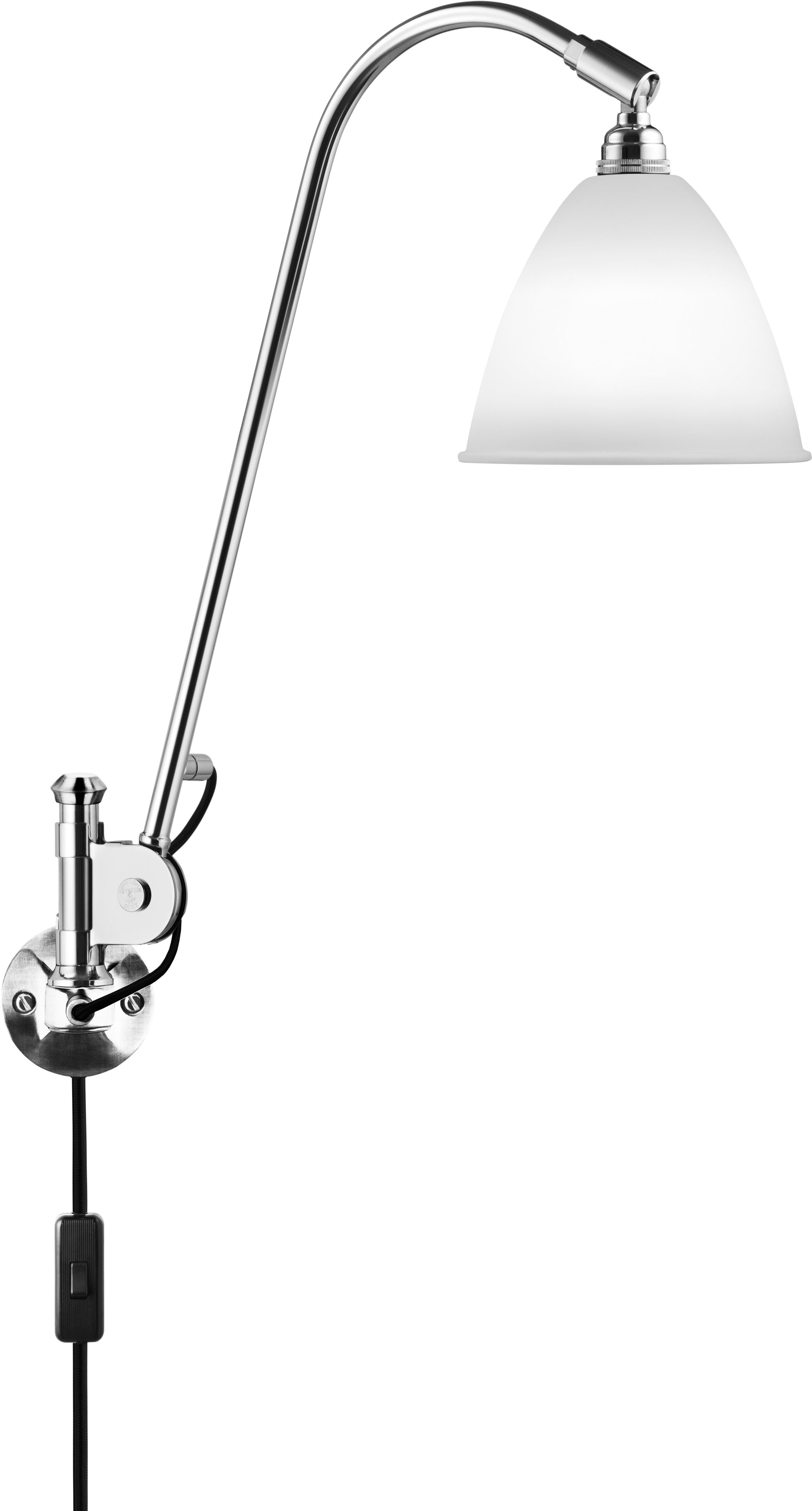 Nástenná lampa BESTLITE BL5 chróm s porcelánovým tienidlom