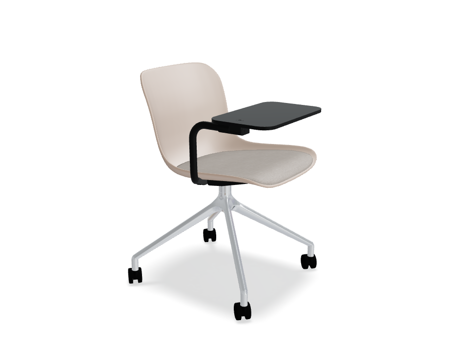 Swivel chair Baltic 2 remix aluminum polished with wheels to a soft surface