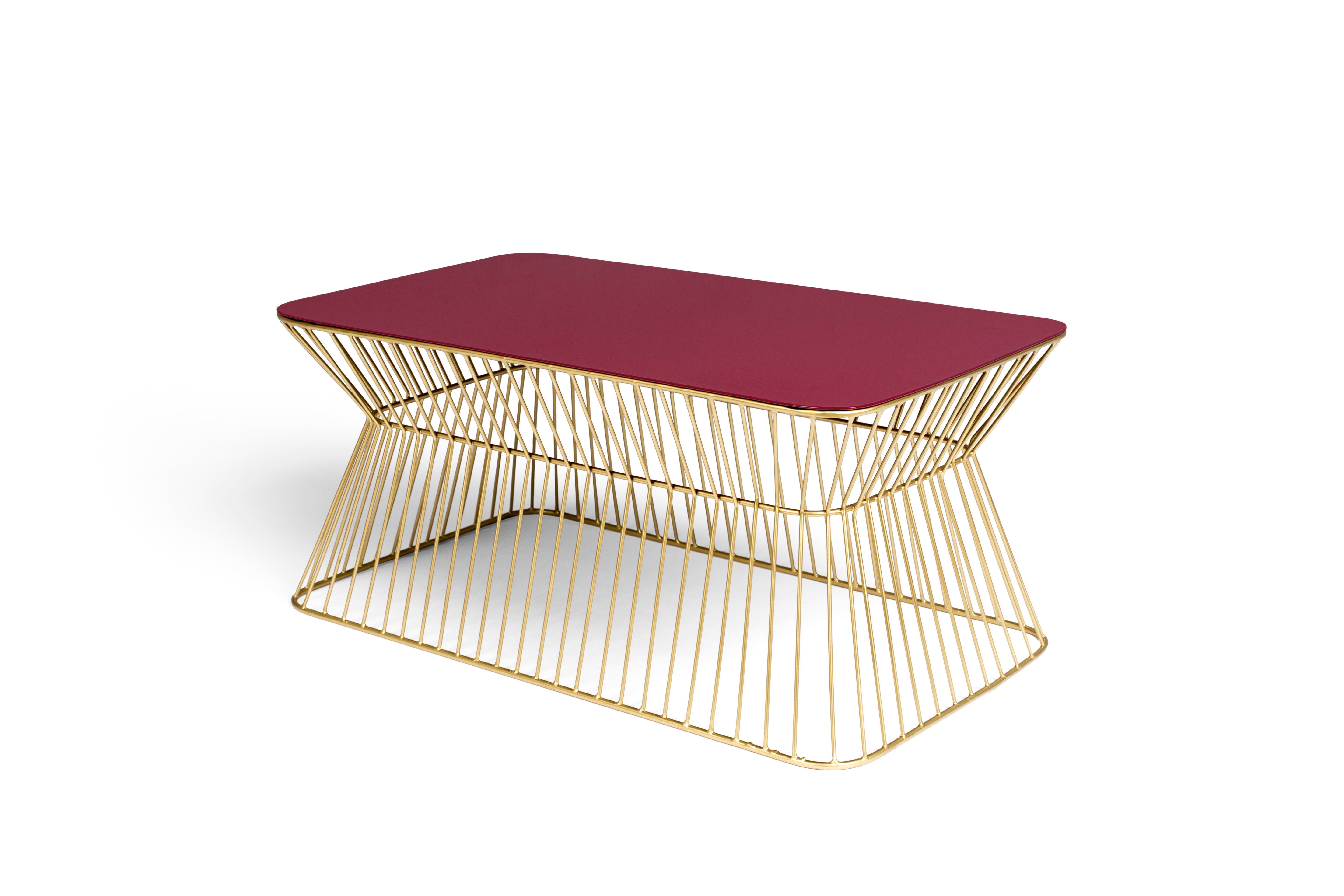 NO OFFENCE wine coffee table with a gold base