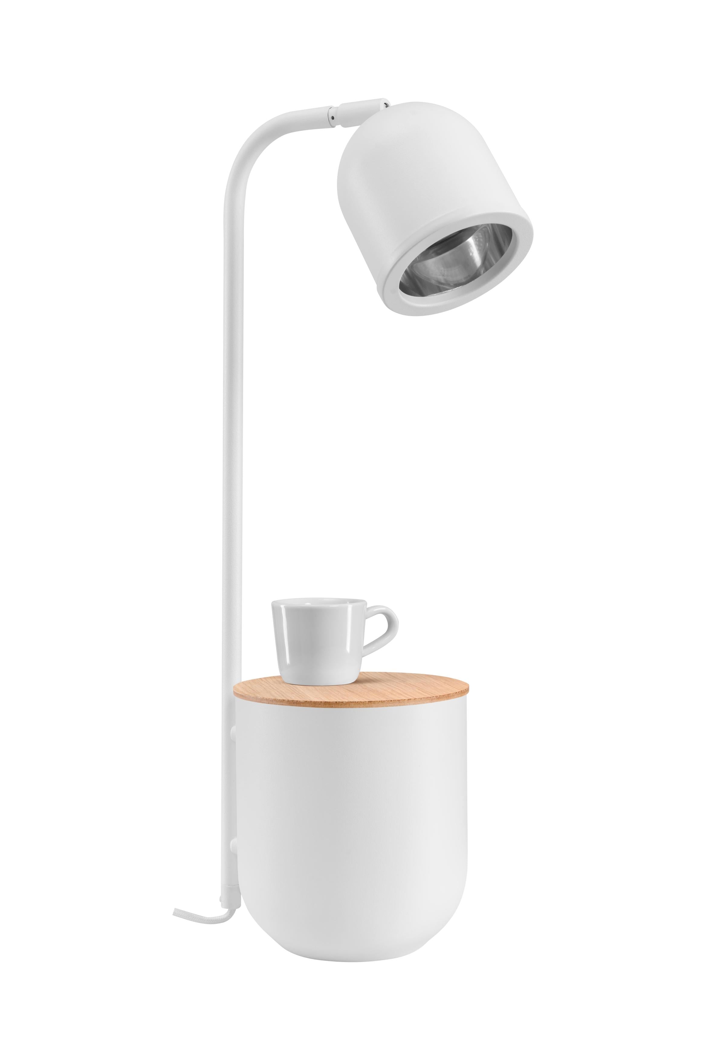 Stolná lampa BOTANICA WOOD biela