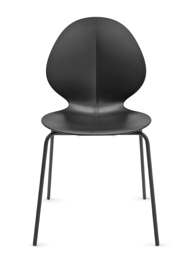 Stolička BASIL so šedým sedadlom a šedým kovovým podstavcom