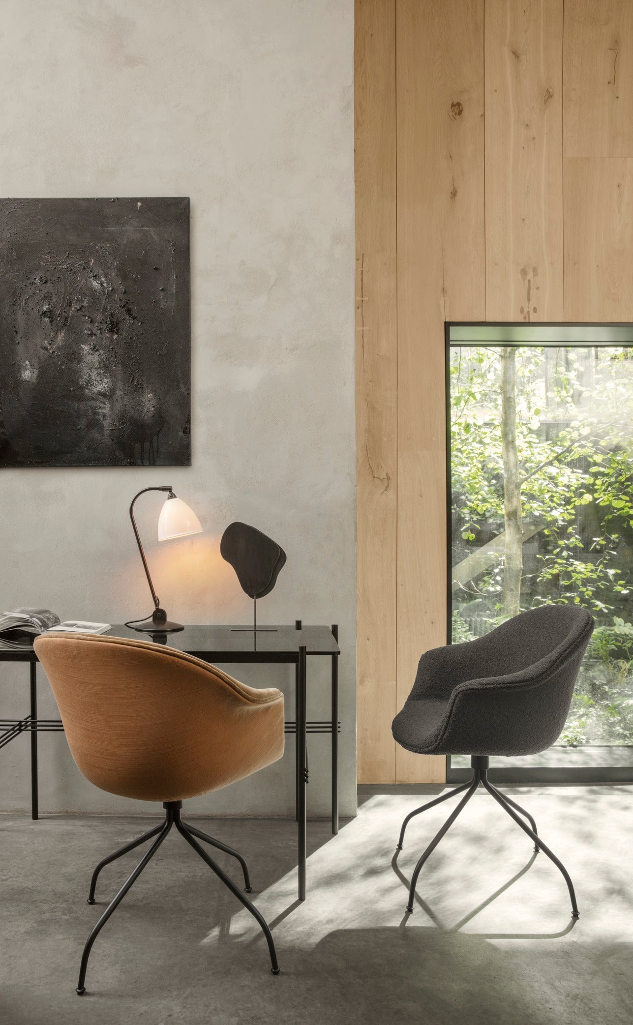 Stolná lampa BESTLITE BL2 chróm s čiernym tienidlo