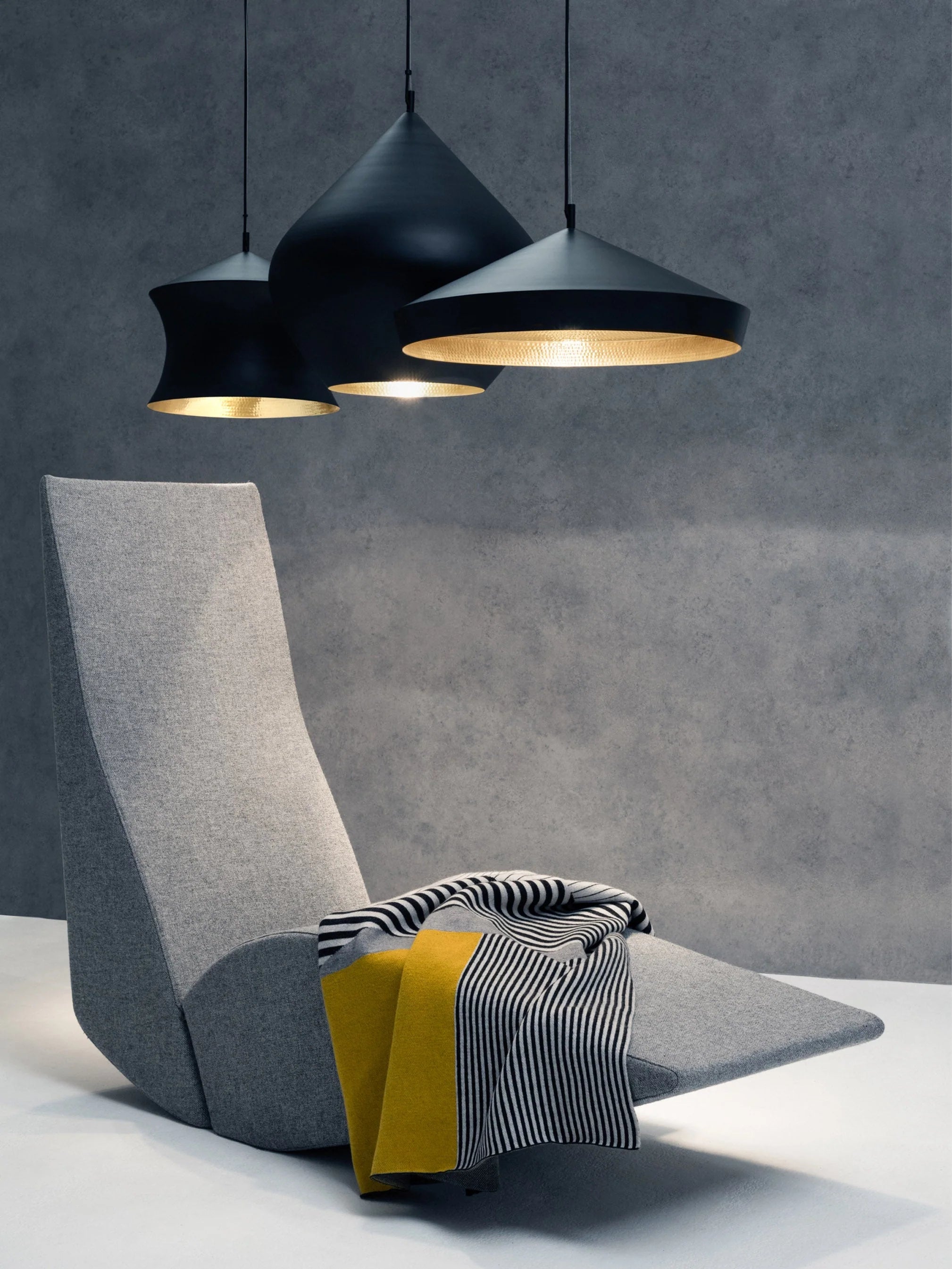 BEAT pendant lamp black with copper