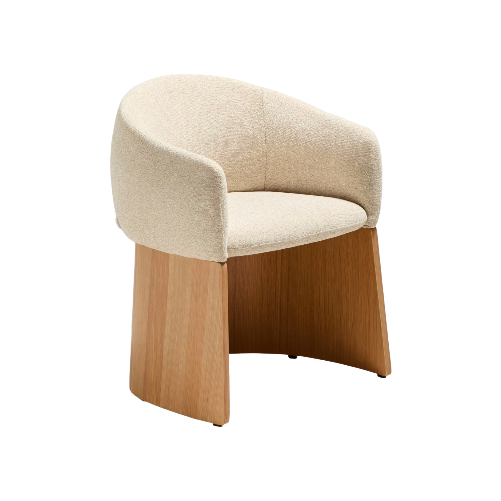BOSCA chair beige chenille with oak veneer base