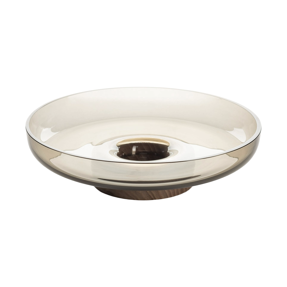 BONTA gray tray with wooden base