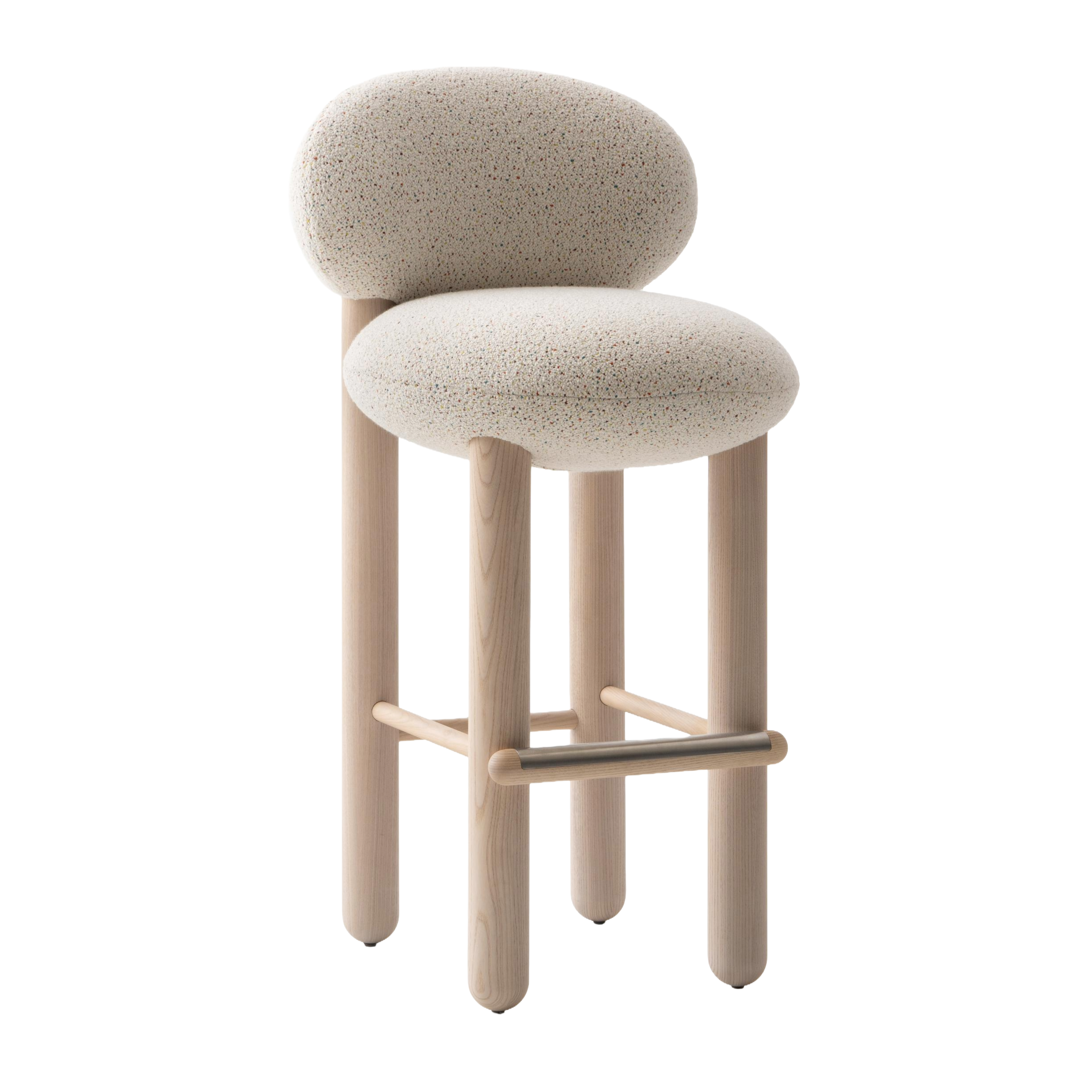 FLOCK CS2 upholstered bar stool with wooden base