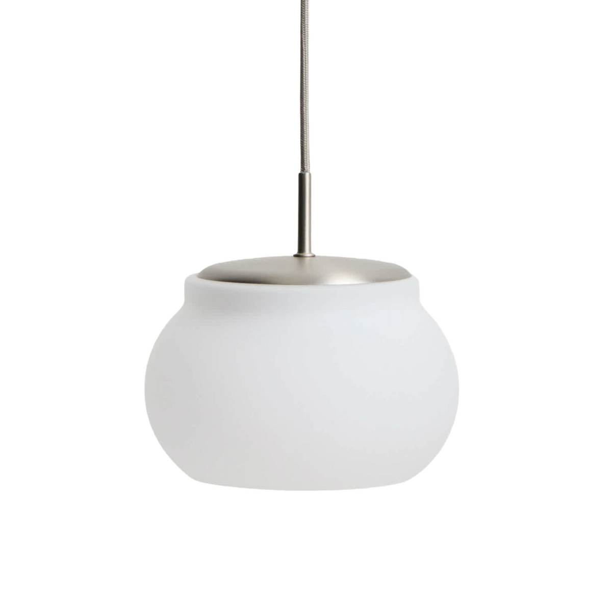Závesná lampa LERUNA matné sklo so železnou základňou