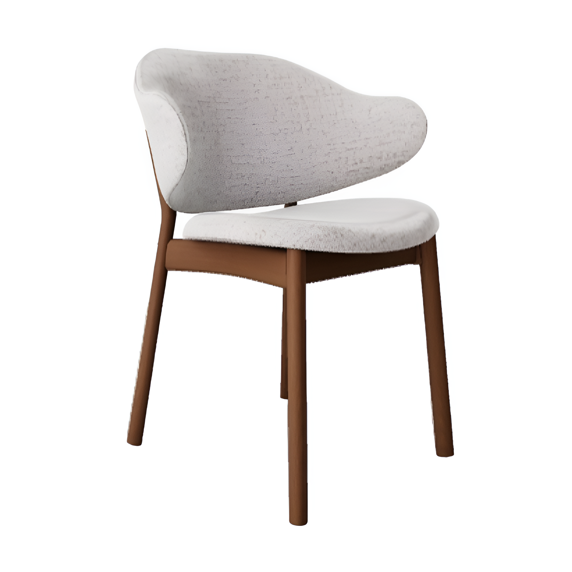 HOLLY upholstered chair with walnut base