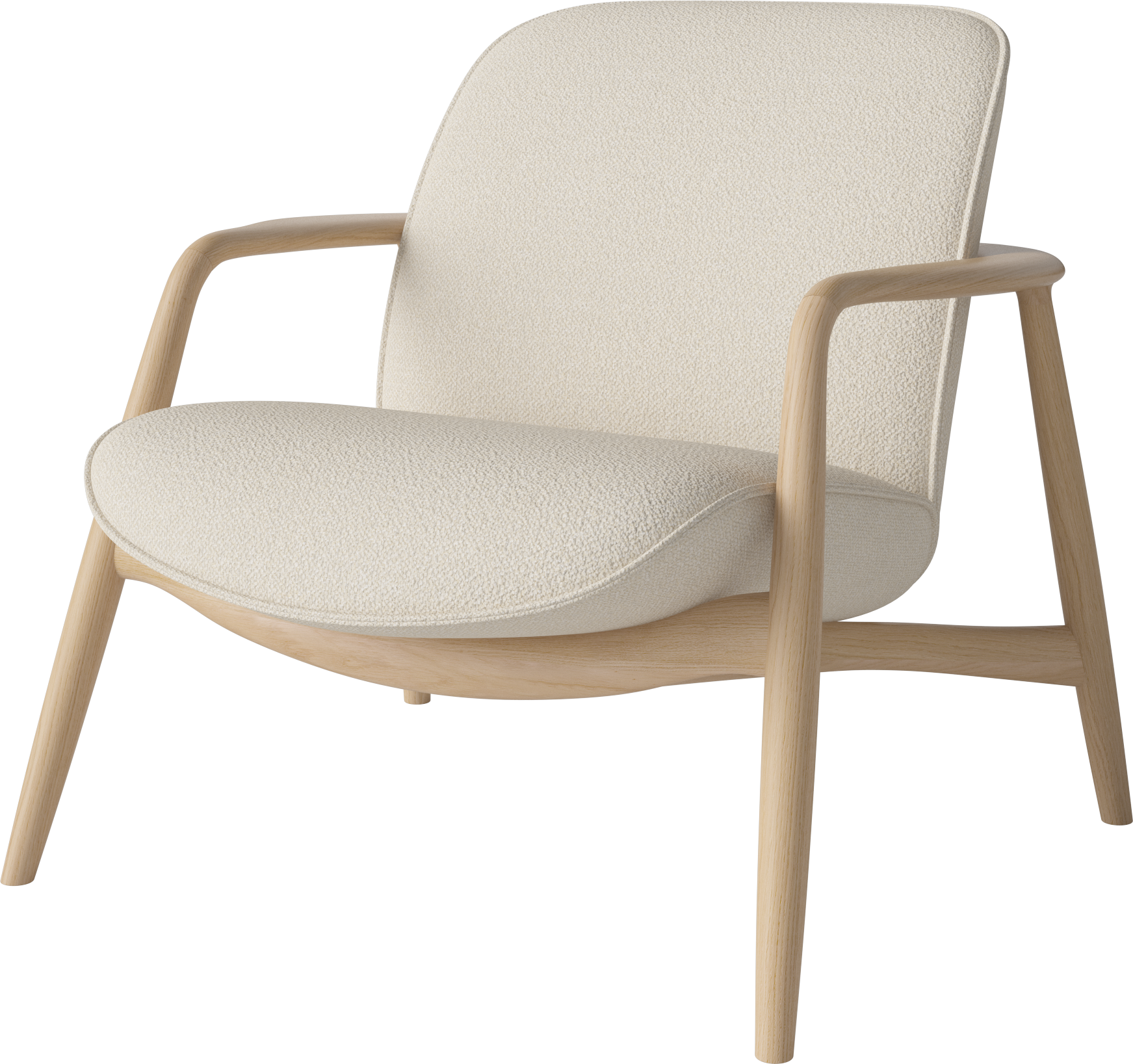 Bowie armchair base made of bleached oak wood