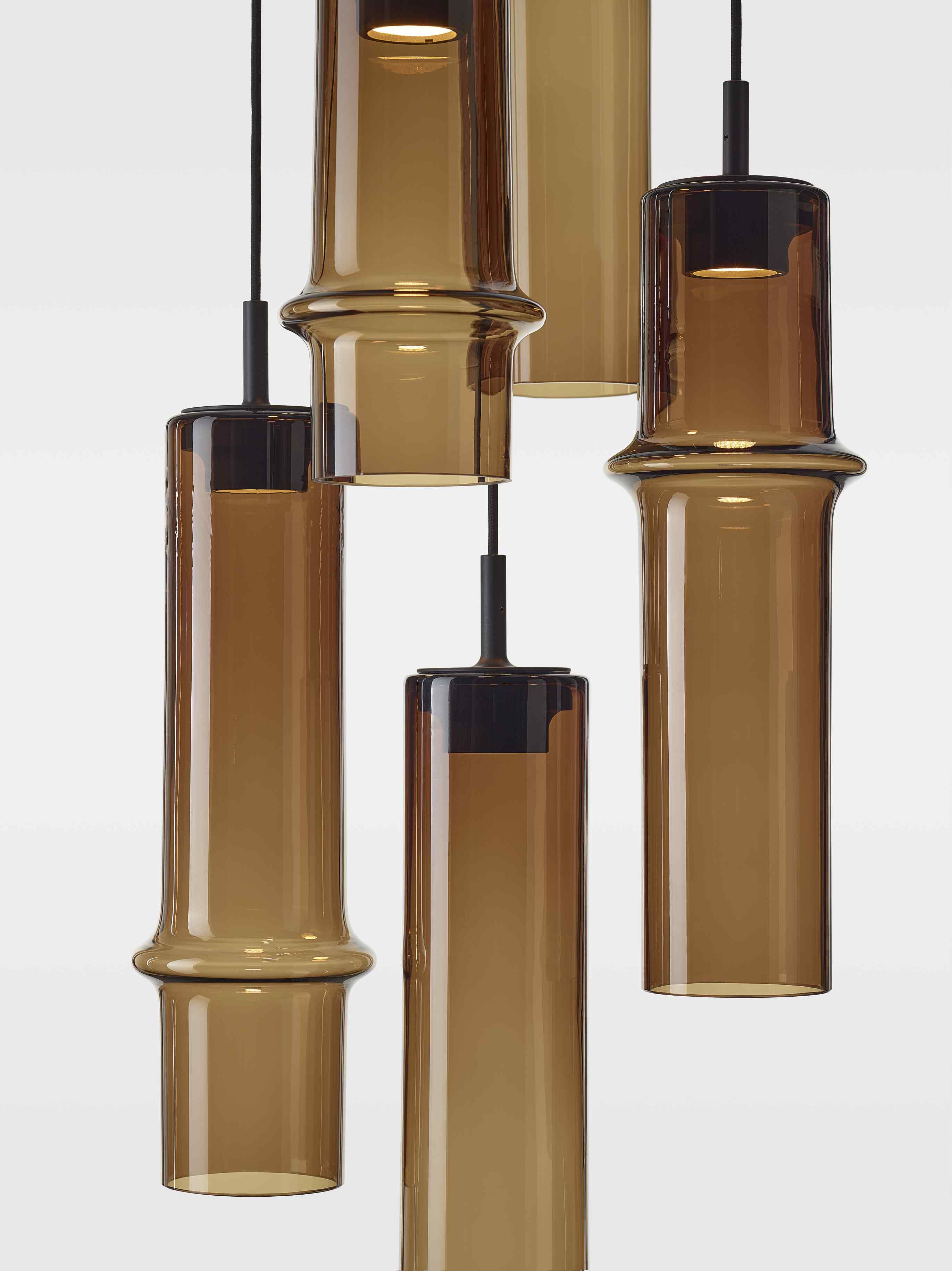 Hanging lamp bamboo forest glass