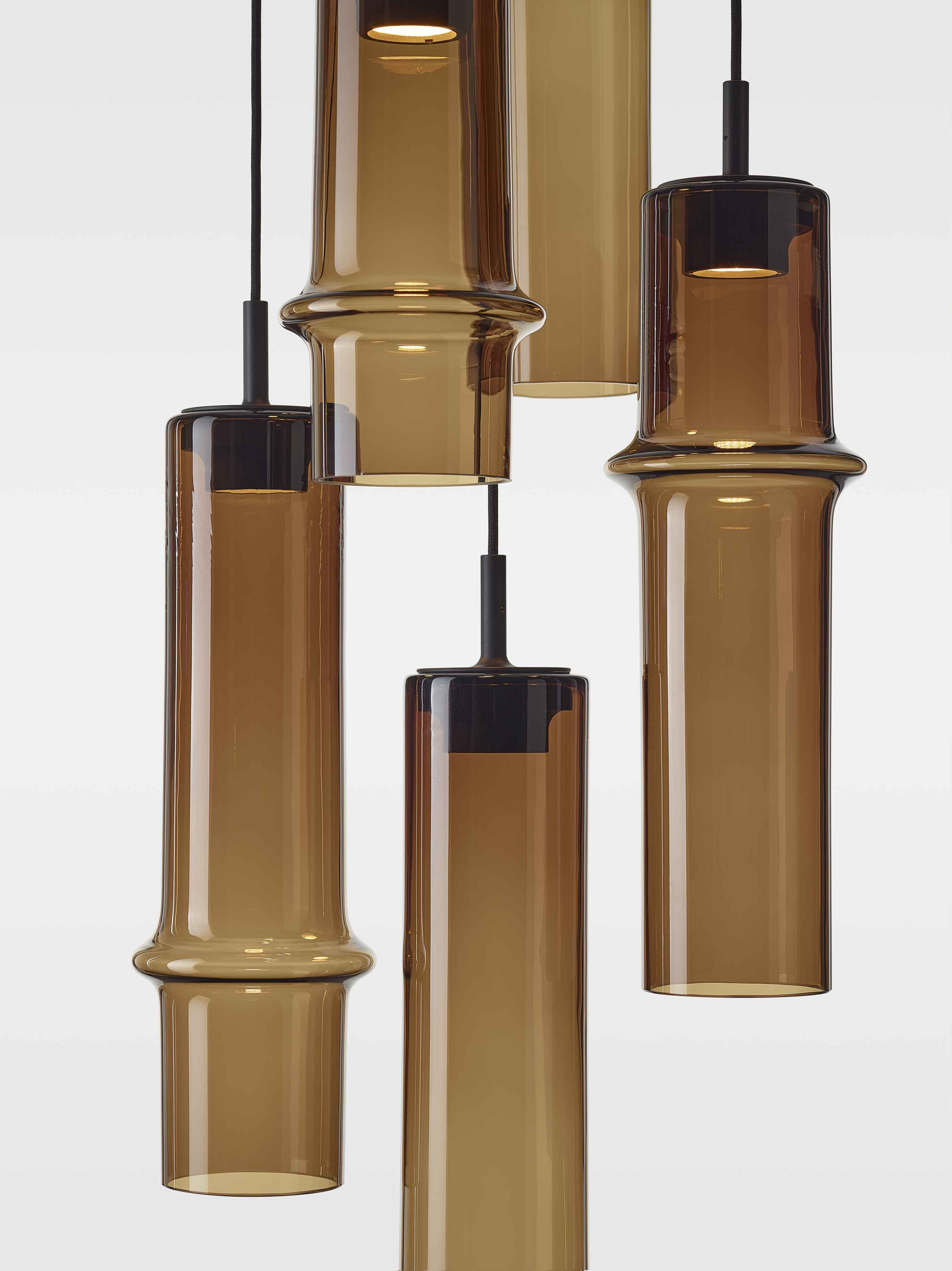 Hanging lamp bamboo forest glass