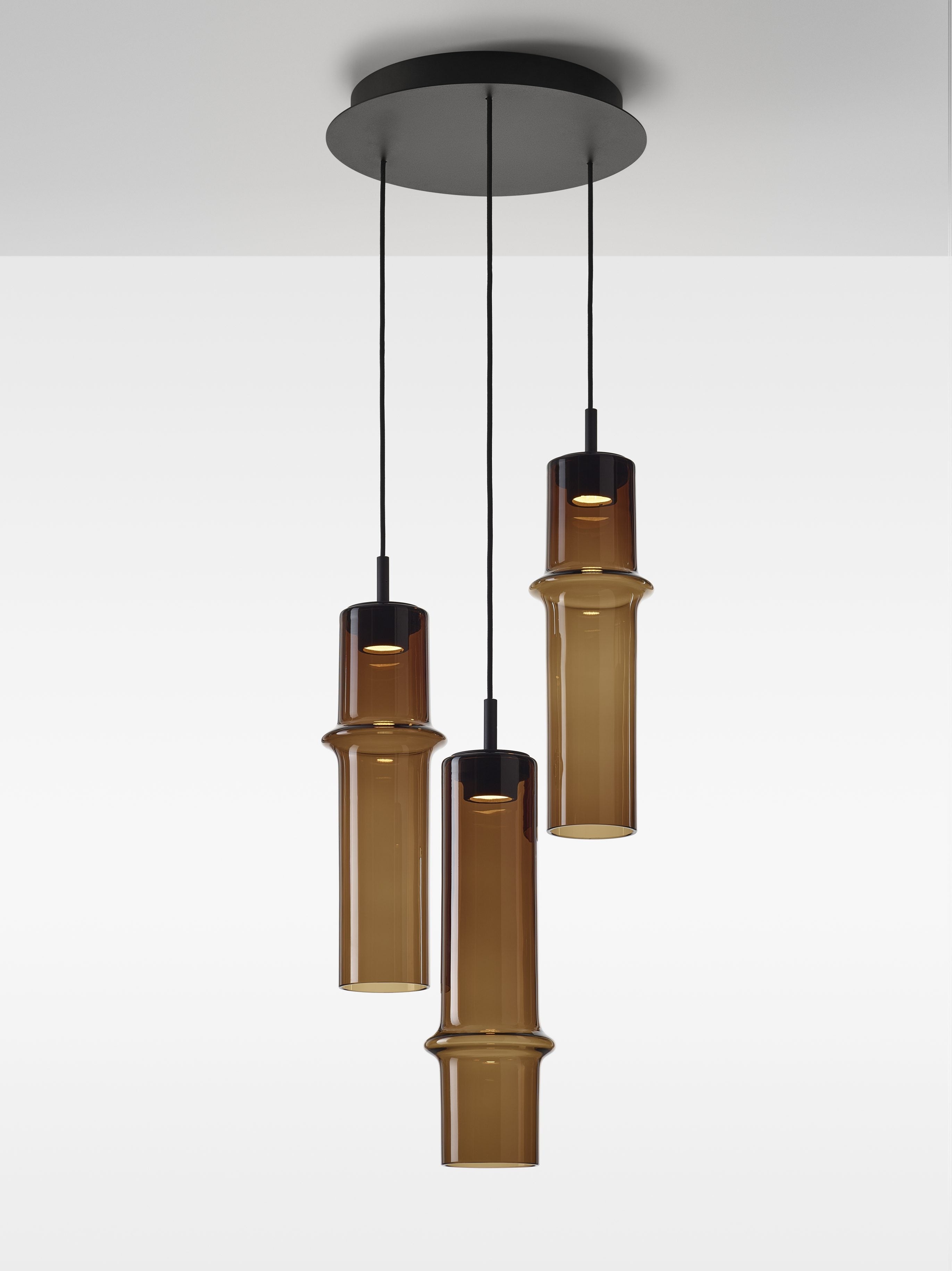 Hanging lamp bamboo forest glass