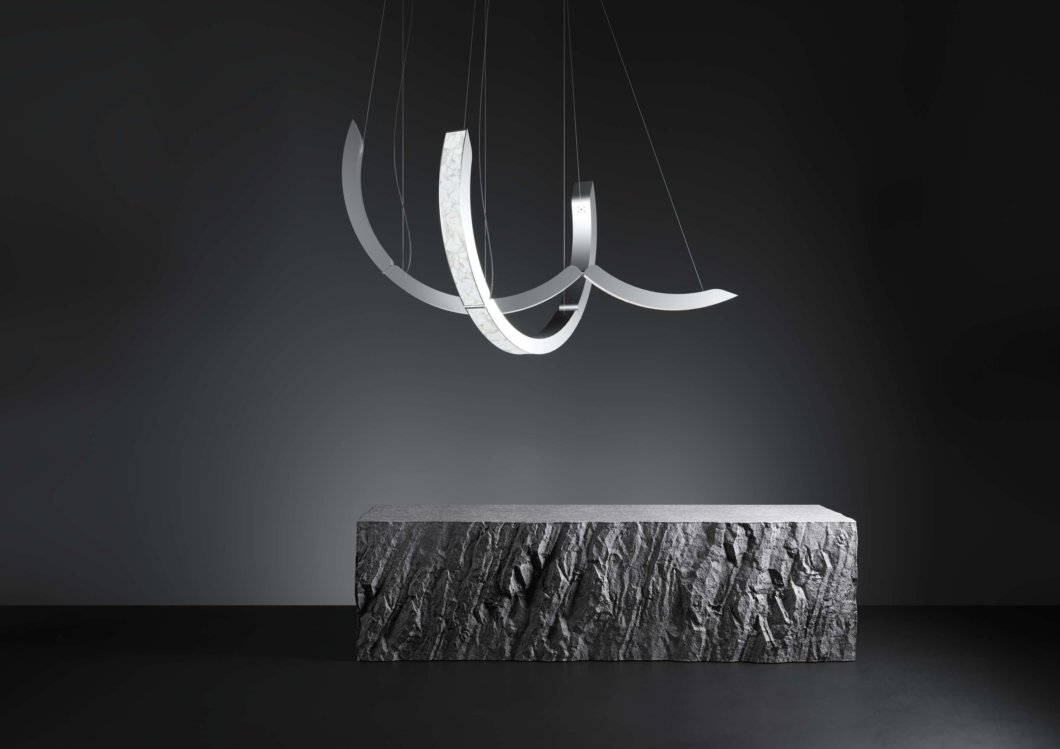 Závesná lampa ELO sklo Brokisglass