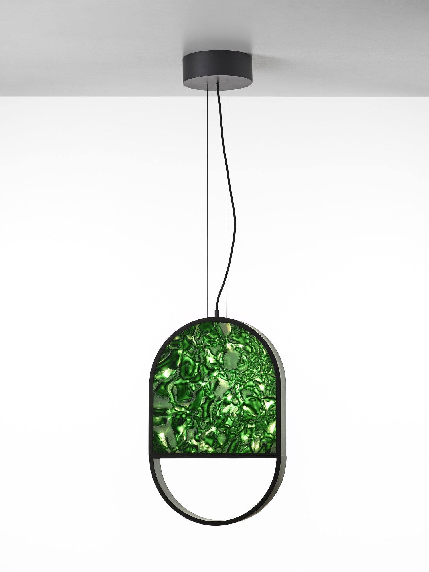 Závesná lampa GEOMETRIC OVAL 2/3 sklo lesklé Brokisglass