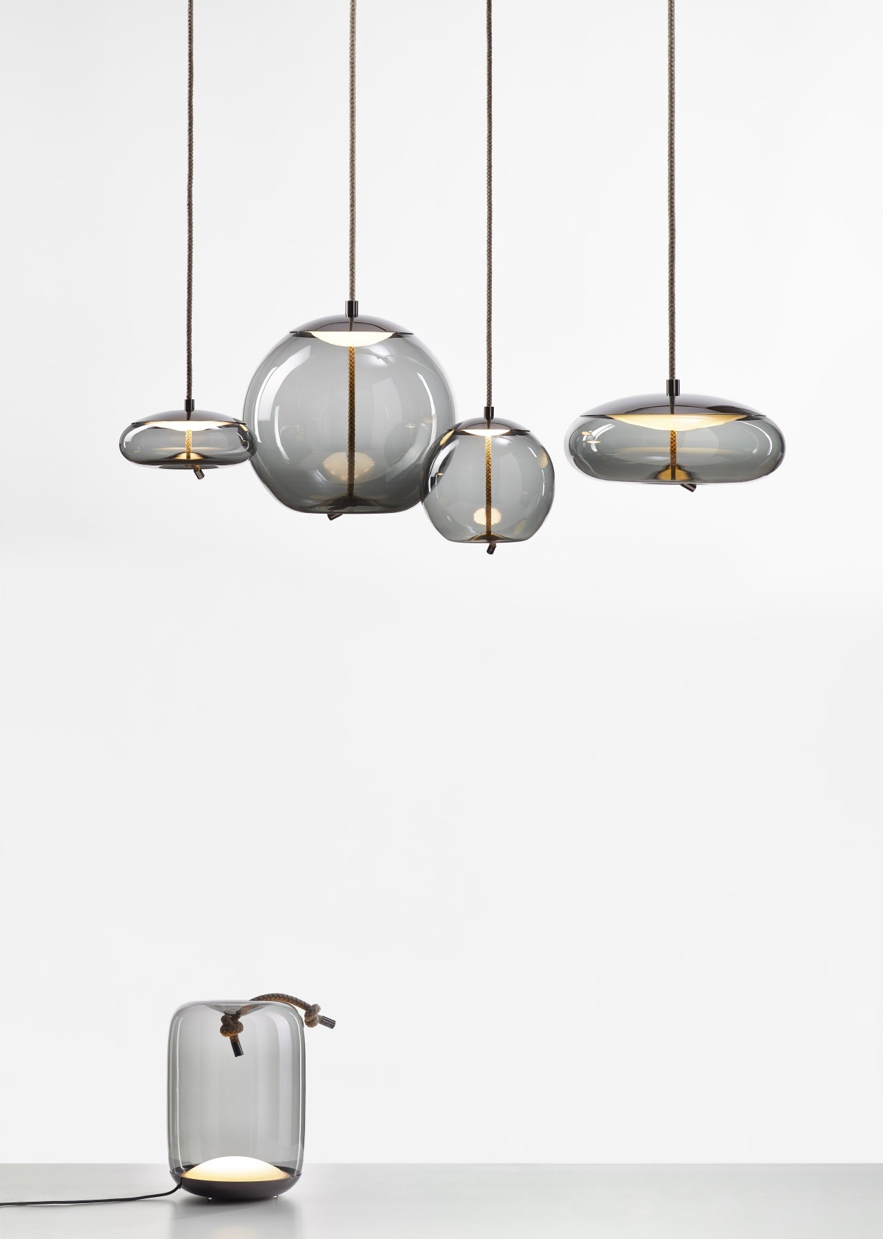 Stolná lampa KNOT - CILINDRO sklenená