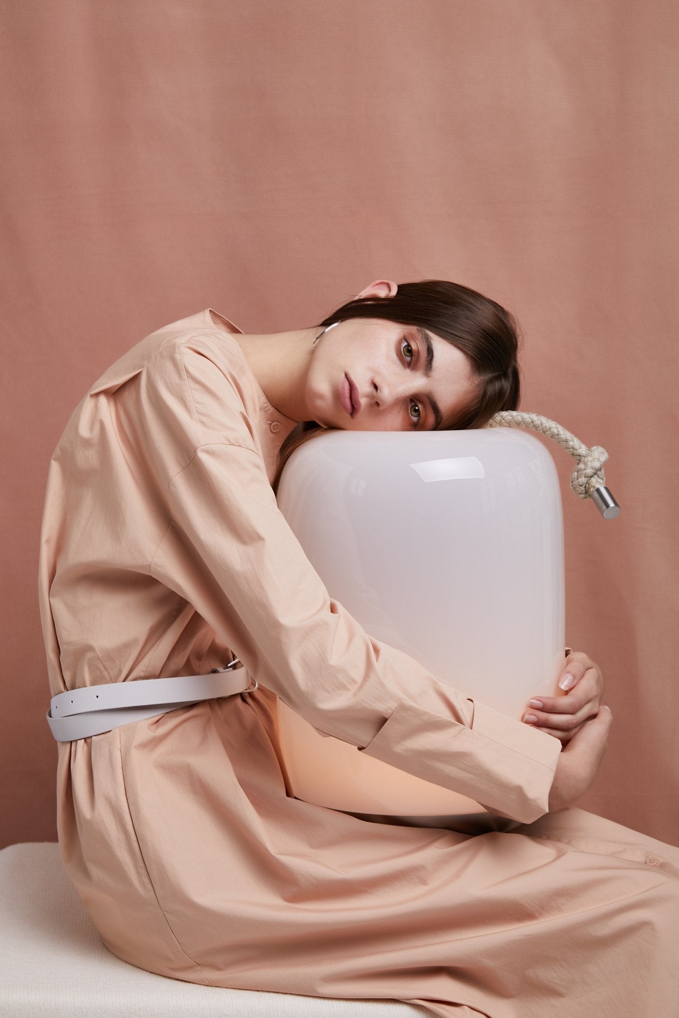 Stolná lampa KNOT - CILINDRO sklenená