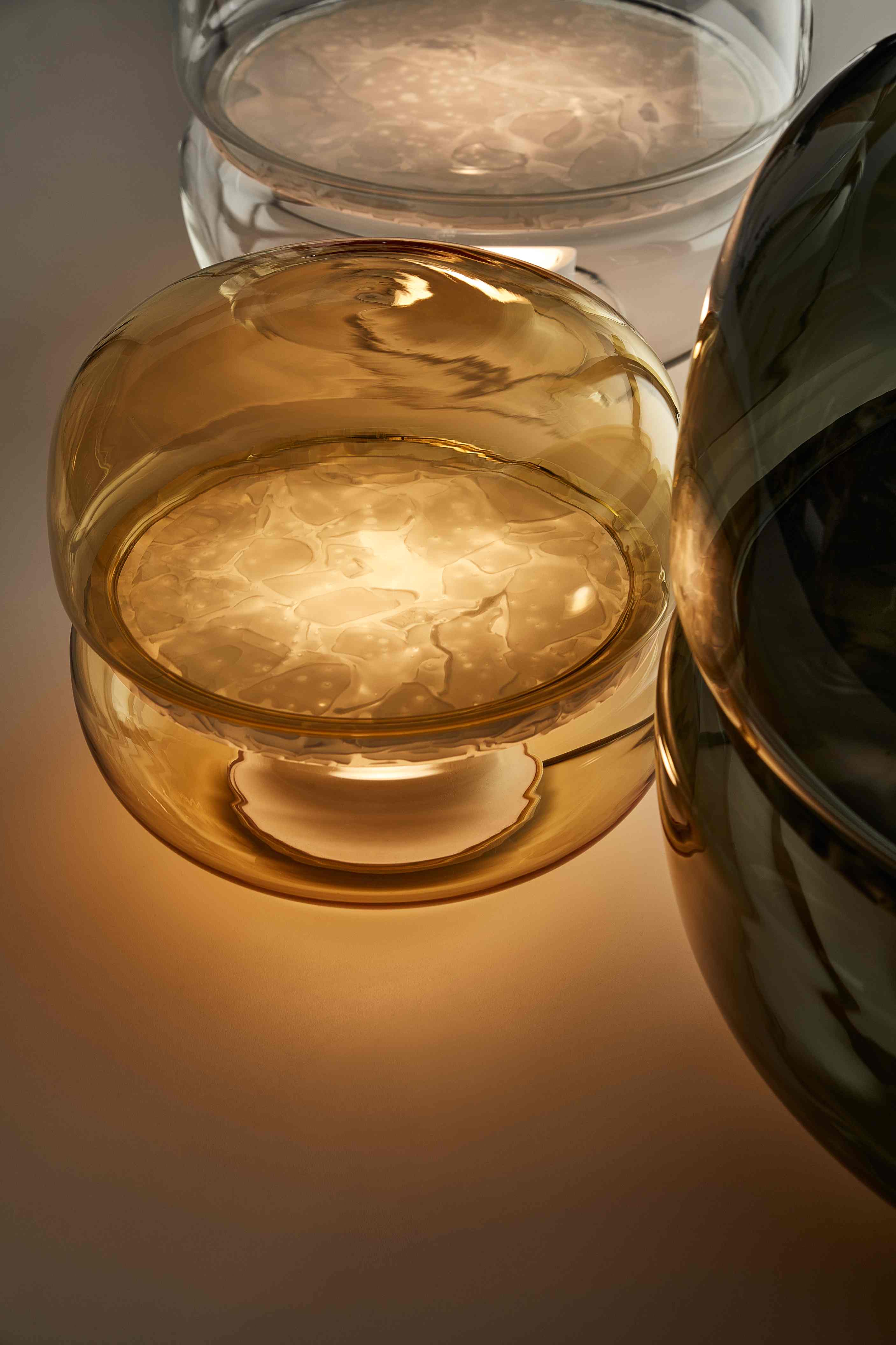 Stolná lampa MACARON MINI fúkané sklo s onyxom