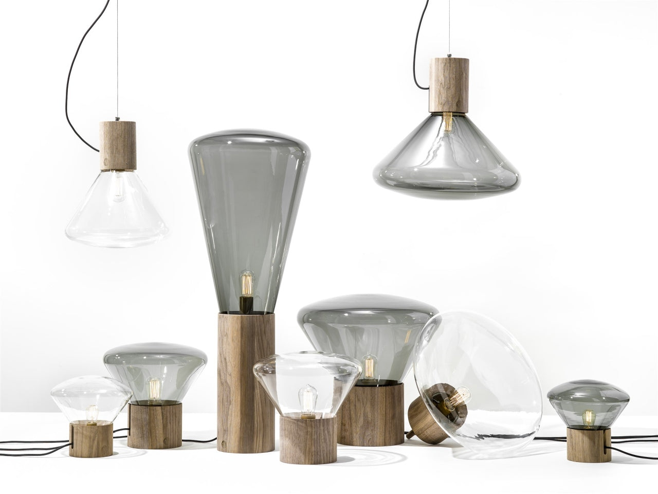 Závesná lampa MUFFINS z fúkaného skla