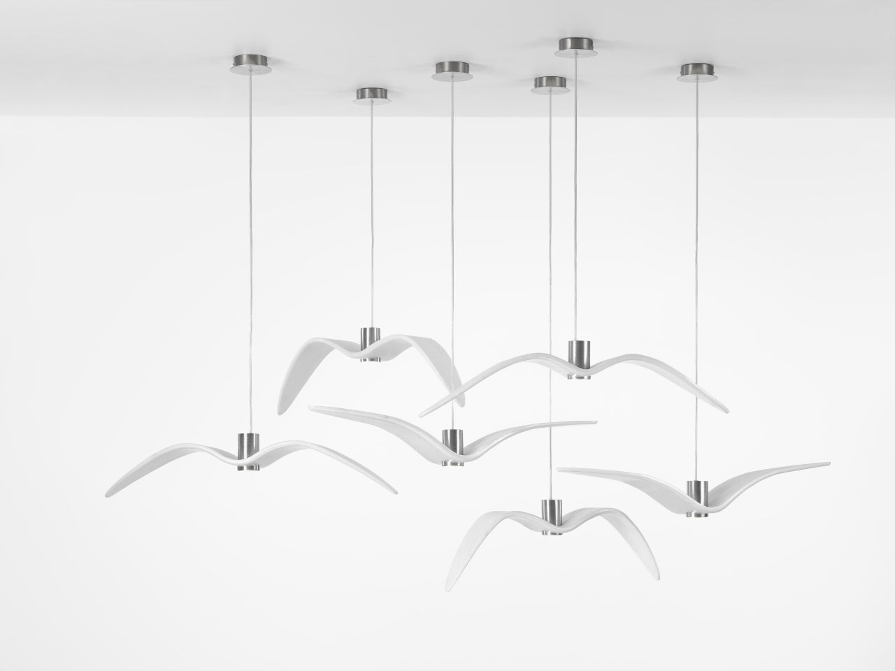 Hanging lamp Night birds glass