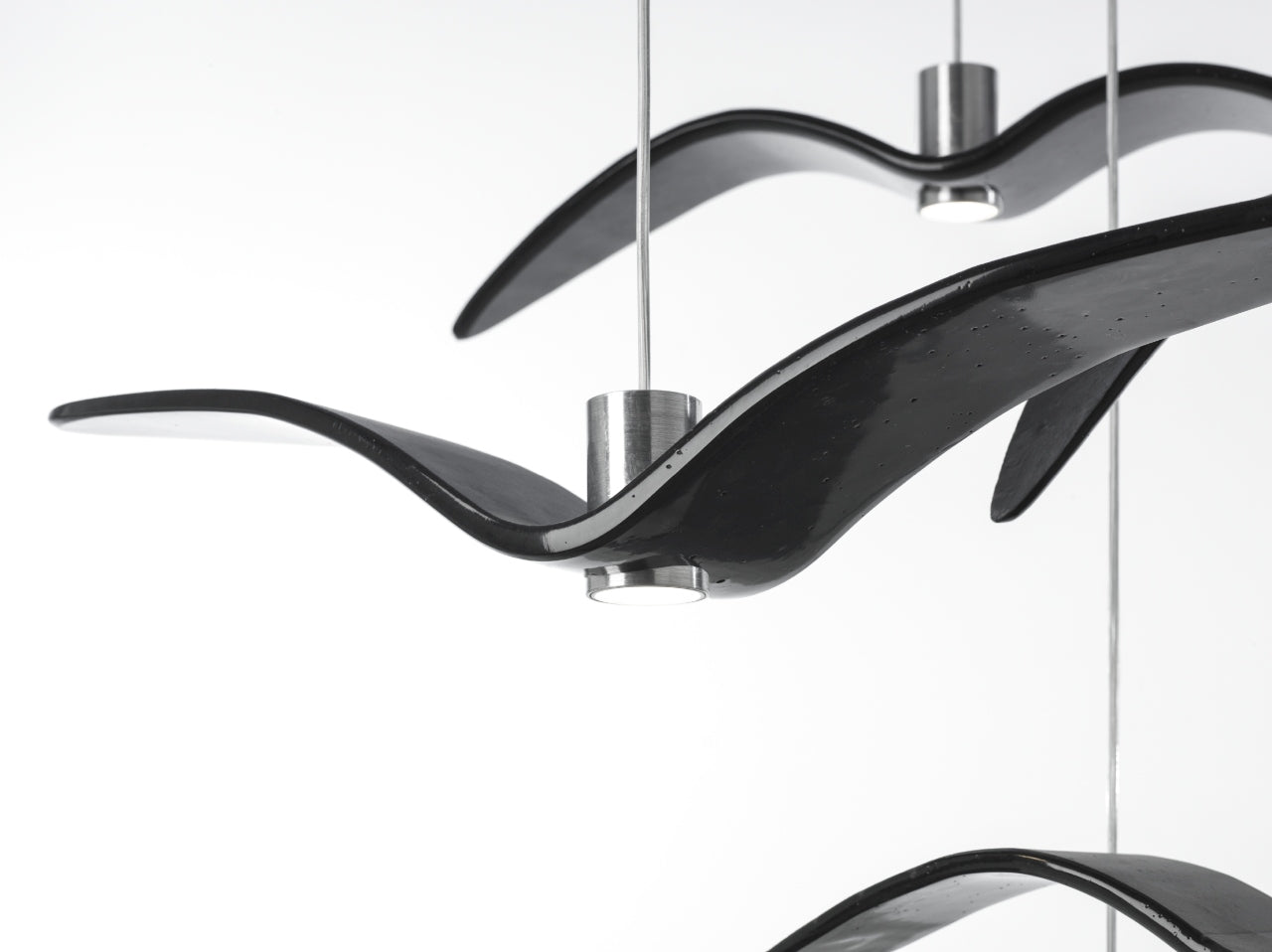 Hanging lamp Night birds glass