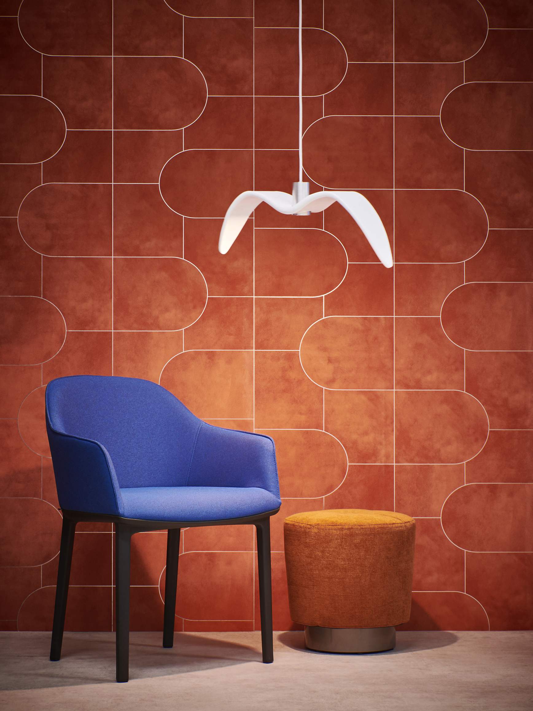 Hanging lamp Night birds glass