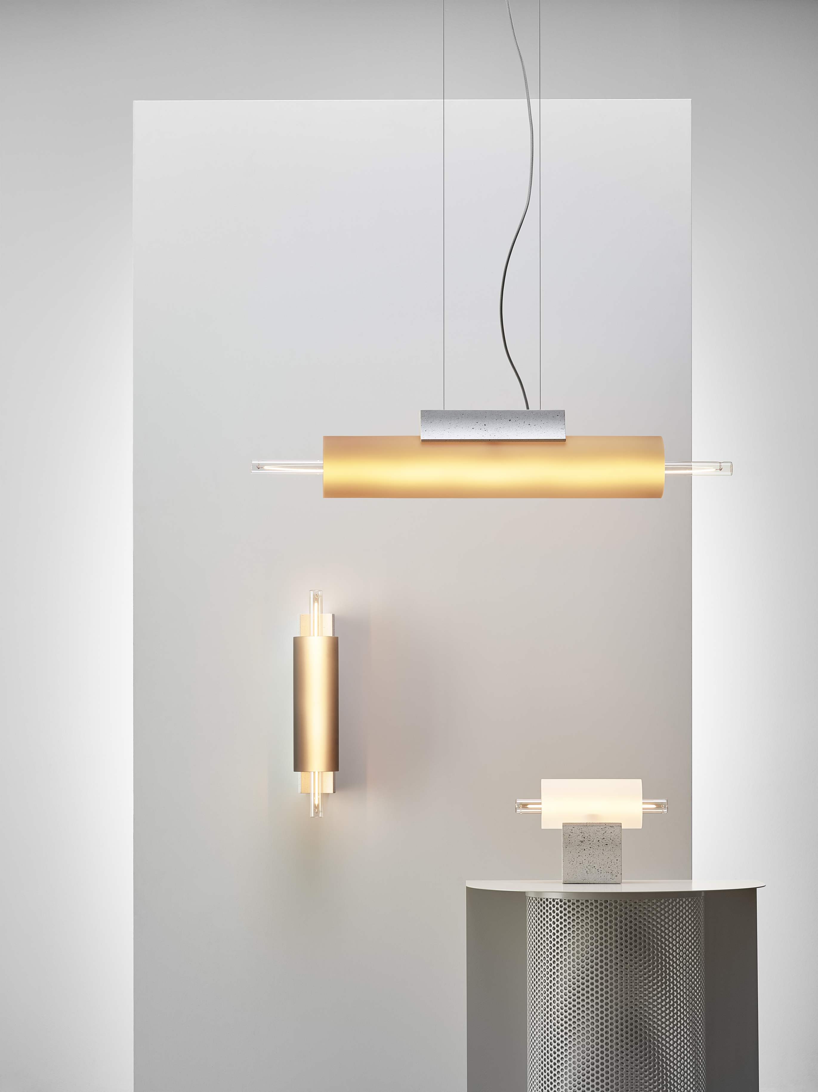 Overlay concrete hanging lamp